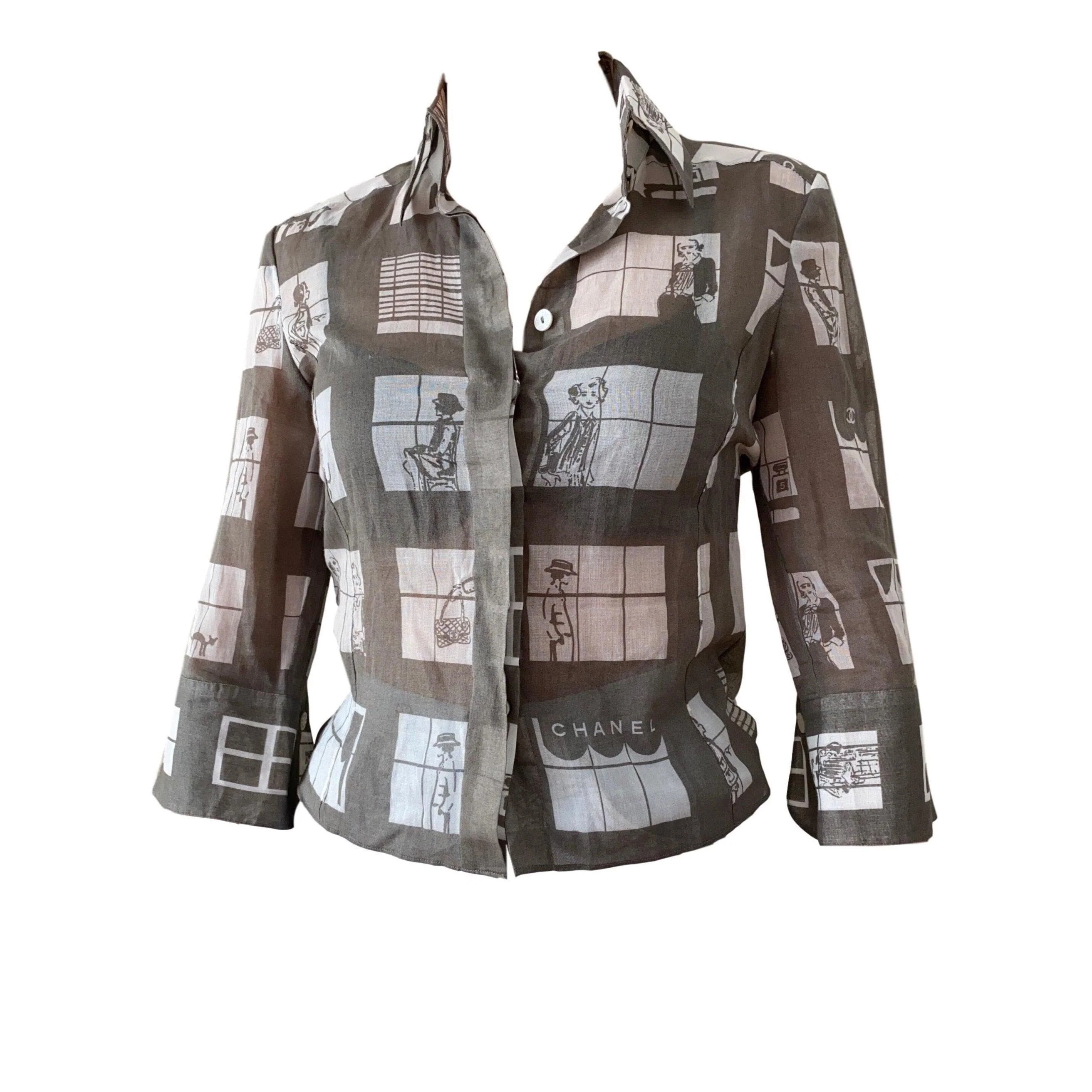Chanel Window Sheer Button Down