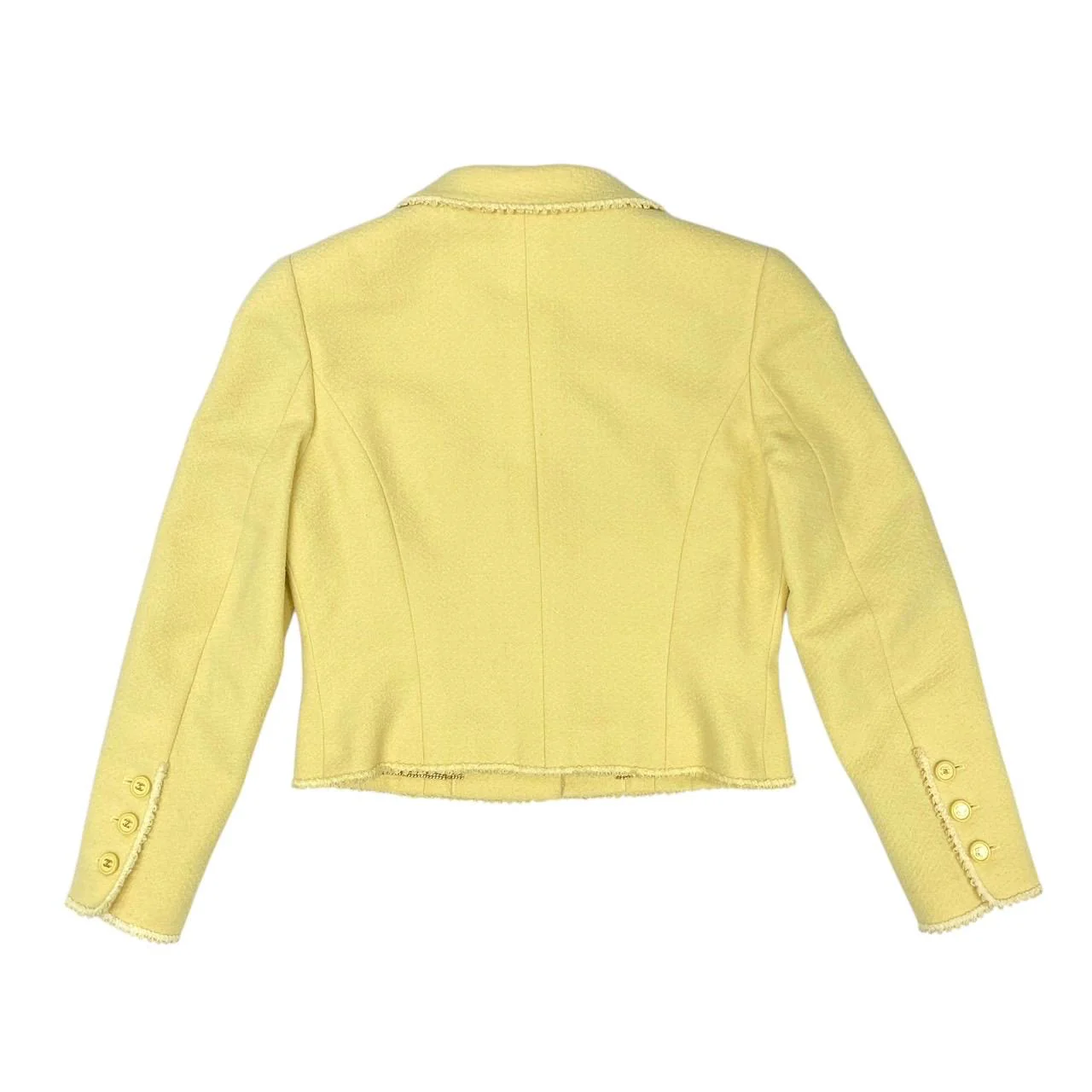 Chanel Yellow Cropped Jacket - Image 2