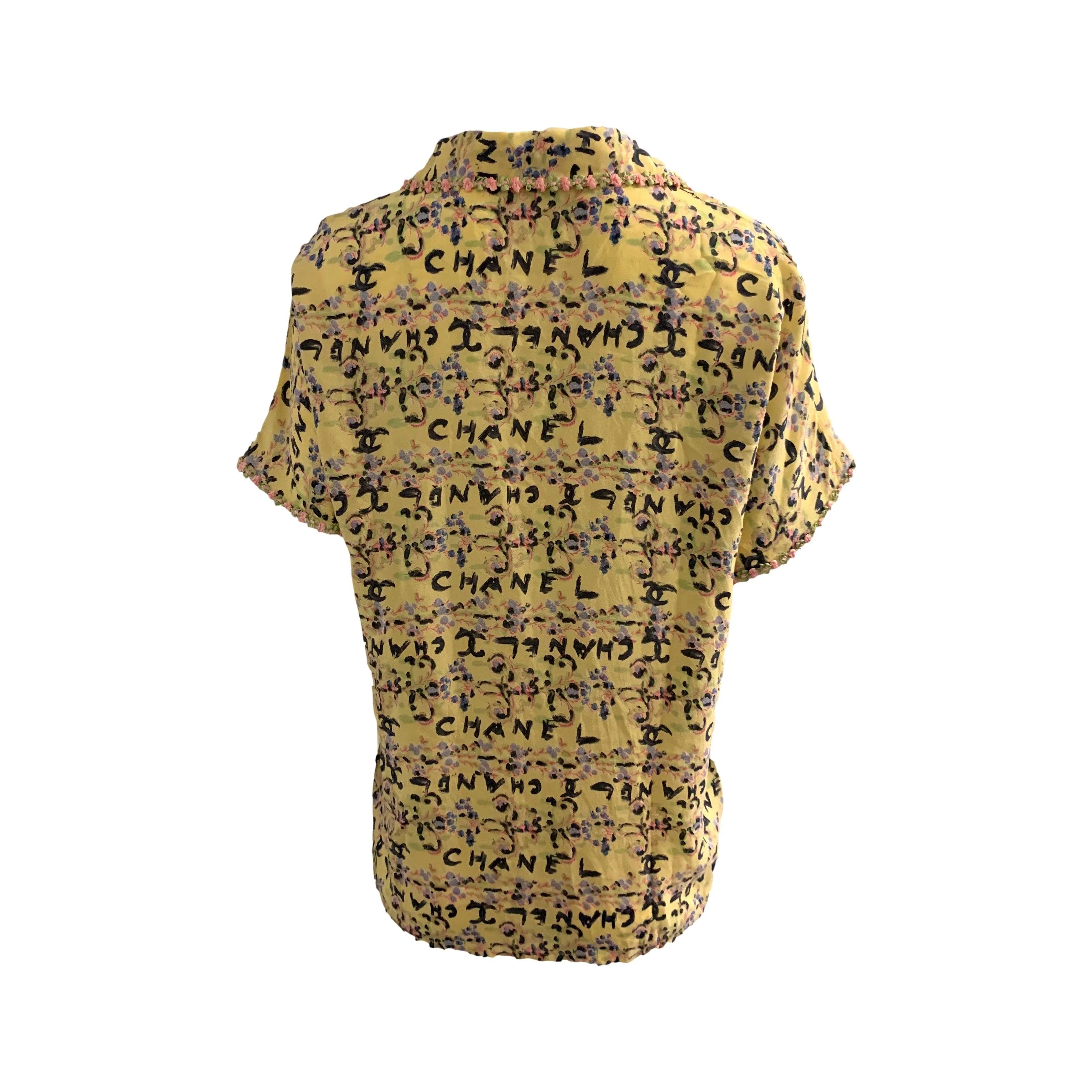 Chanel Yellow Floral Logo Top - Image 2