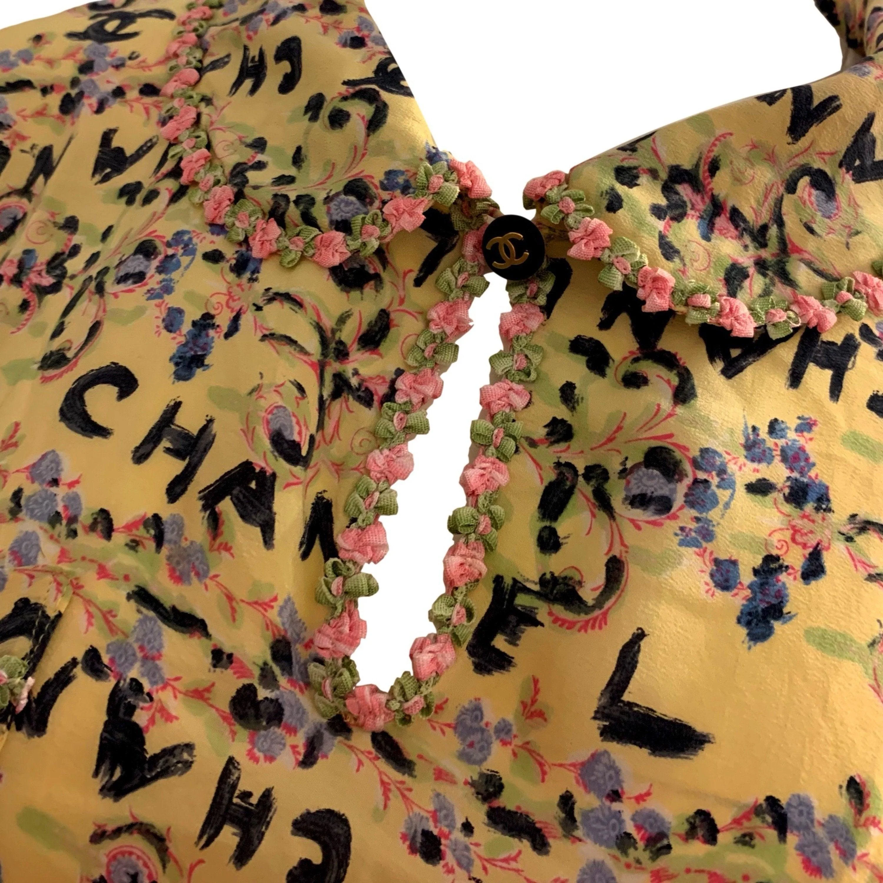 Chanel Yellow Floral Logo Top - Image 3