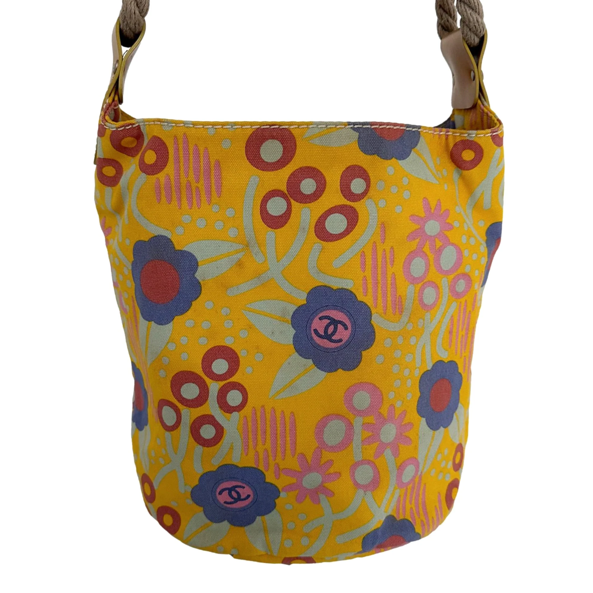Chanel Yellow Floral Print Shoulder Bag - Image 4