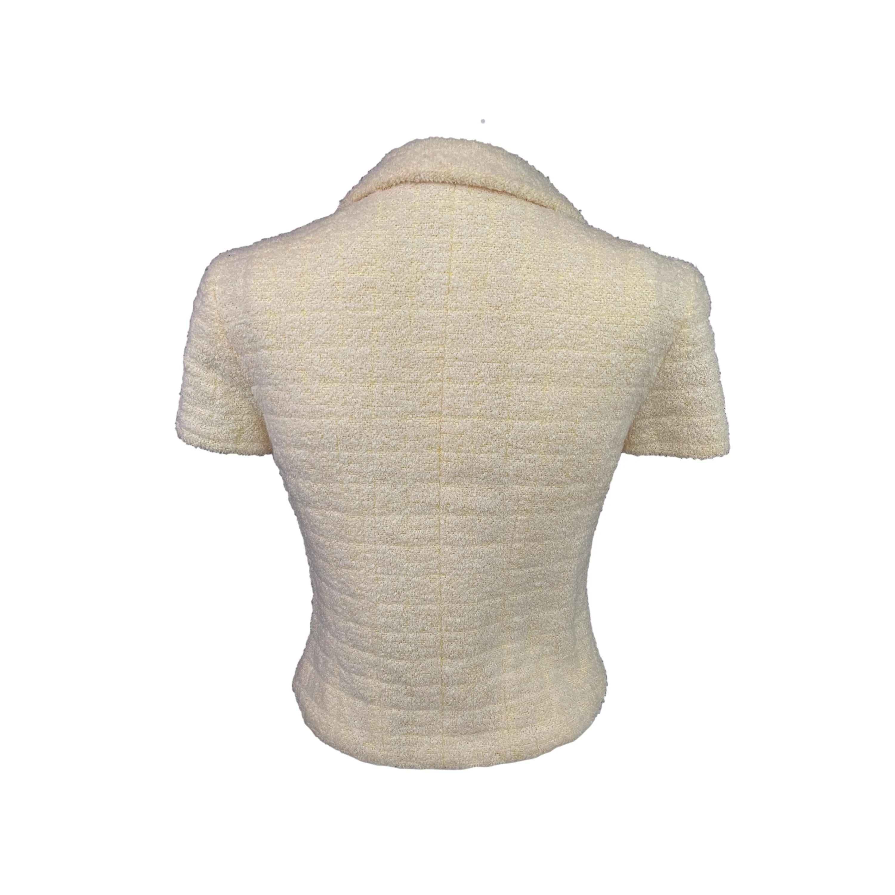 Chanel Yellow Tweed Short Sleeve Blazer - Image 2