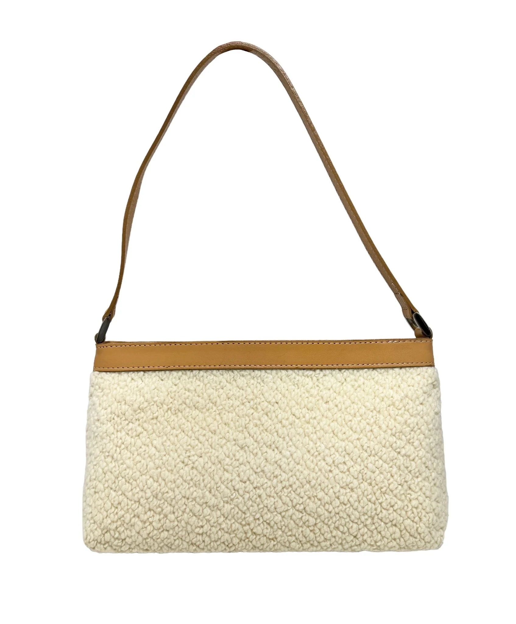 Courreges Cream Boucle Shoulder Bag - Image 2