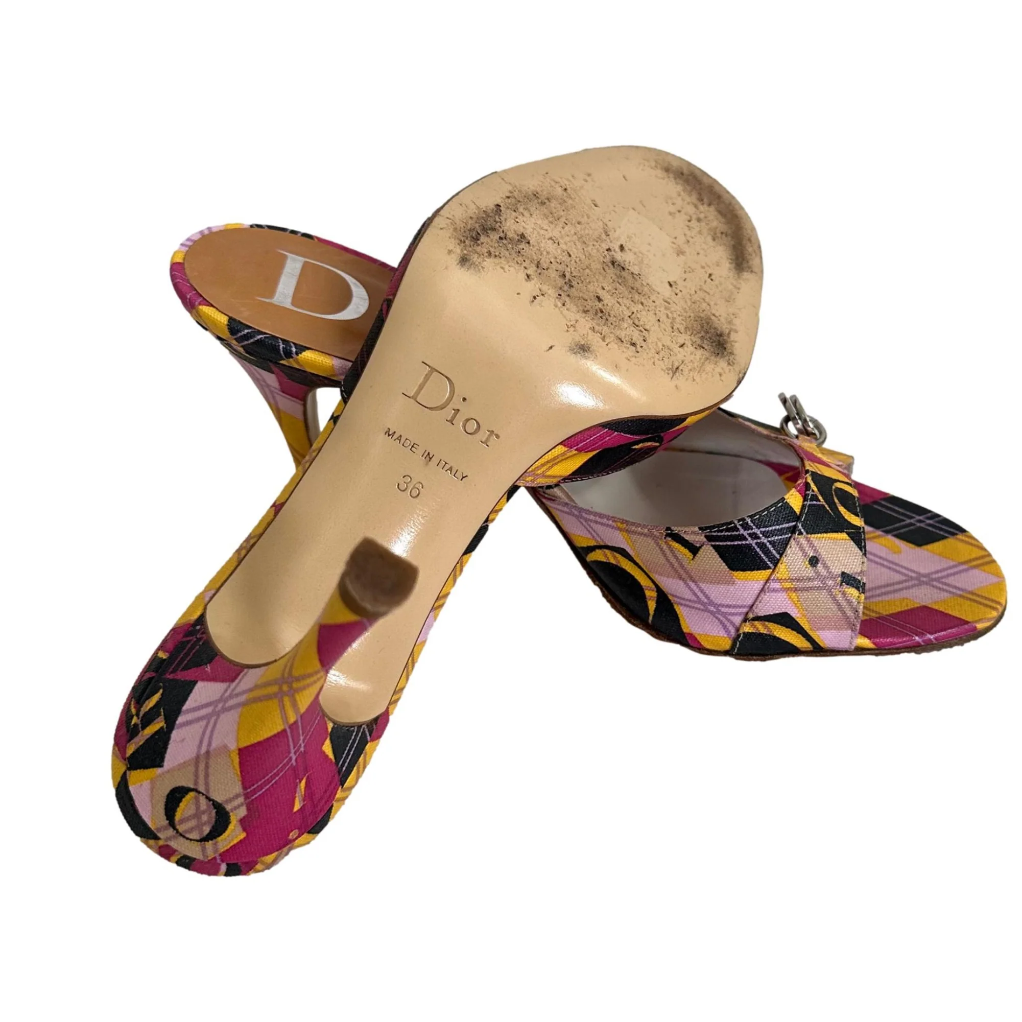 Dior Harlequin Logo Lock Heels - Image 3