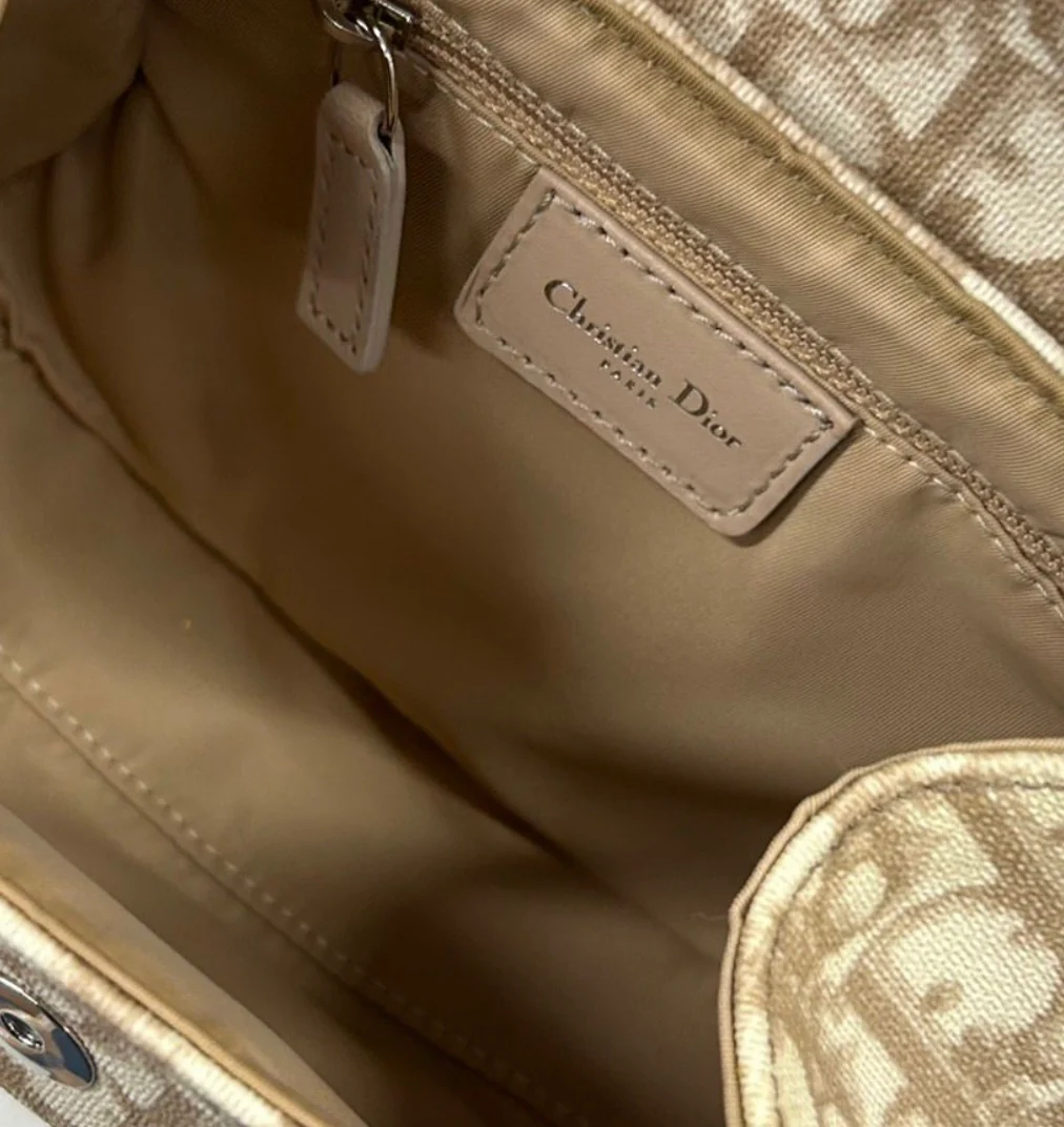 Dior Beige Logo Mini Bag - Image 3