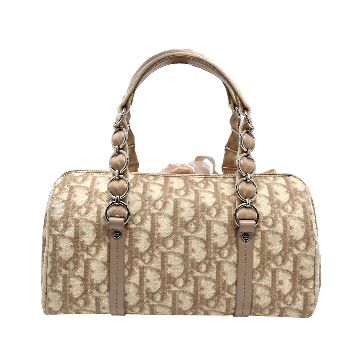 Dior Beige Logo Mini Boston Bag - Image 2