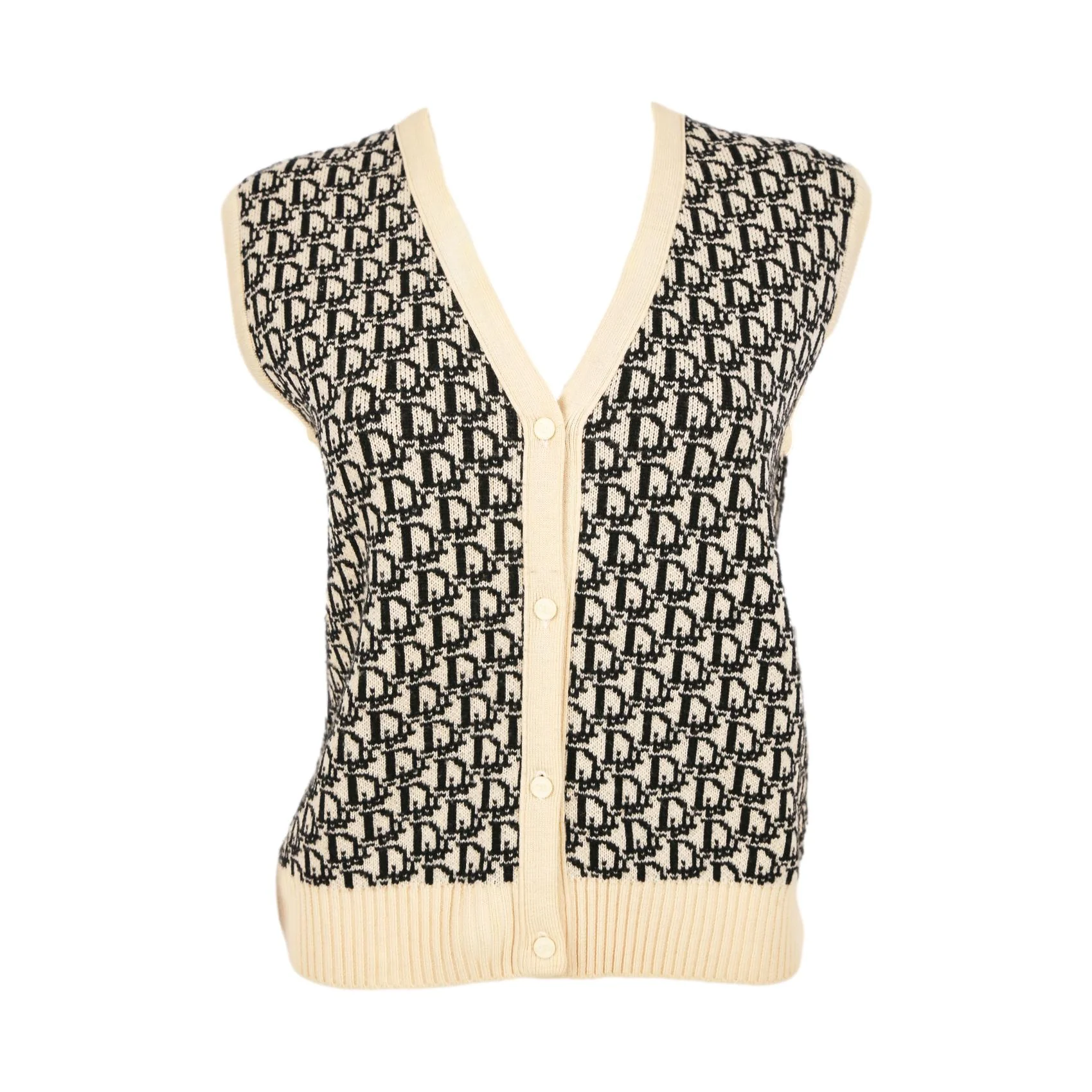 Dior Beige Logo Sweater Vest