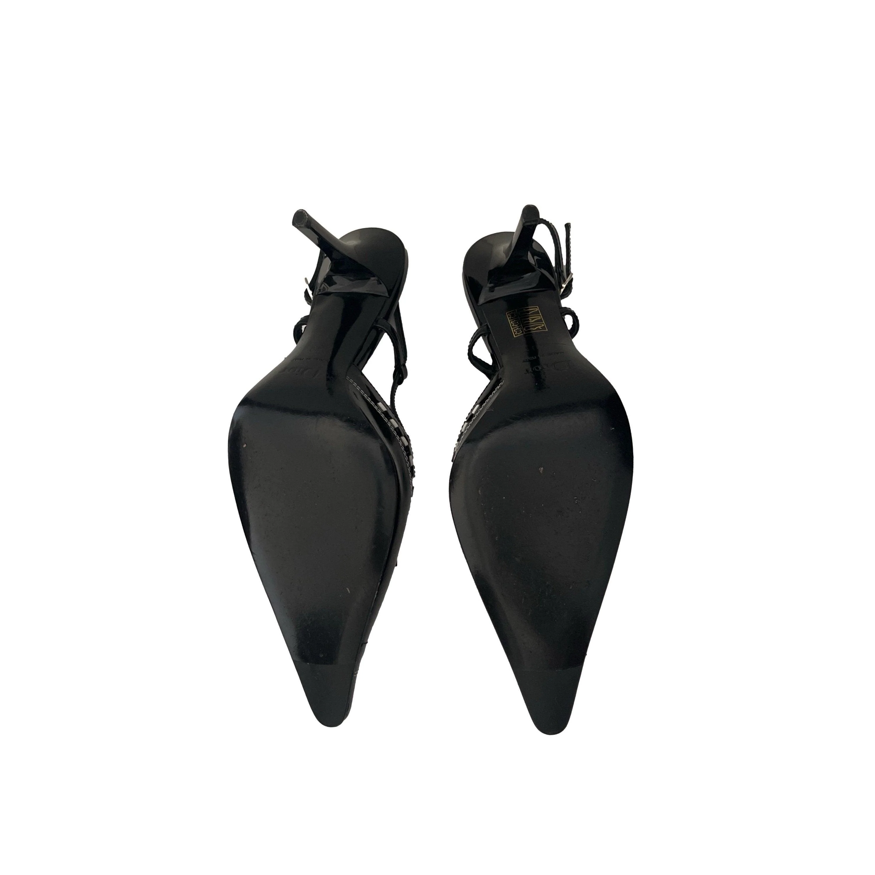 Dior Black Dice Slingbacks - Image 2