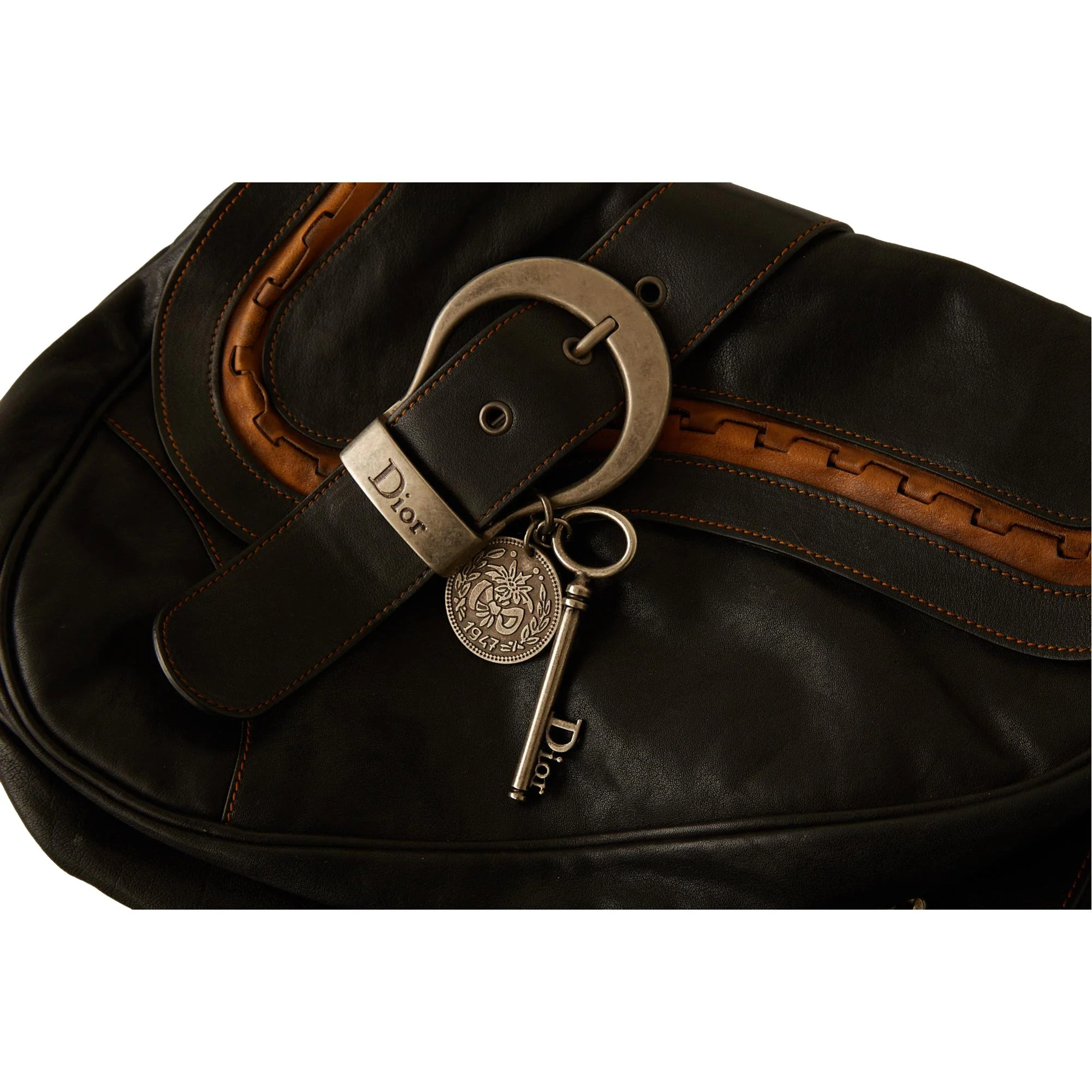 Dior Black Gaucho Saddle Bag - Image 3