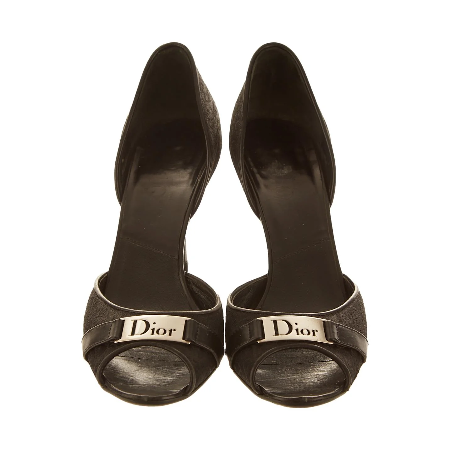 Dior Black Logo Plaque Heels
