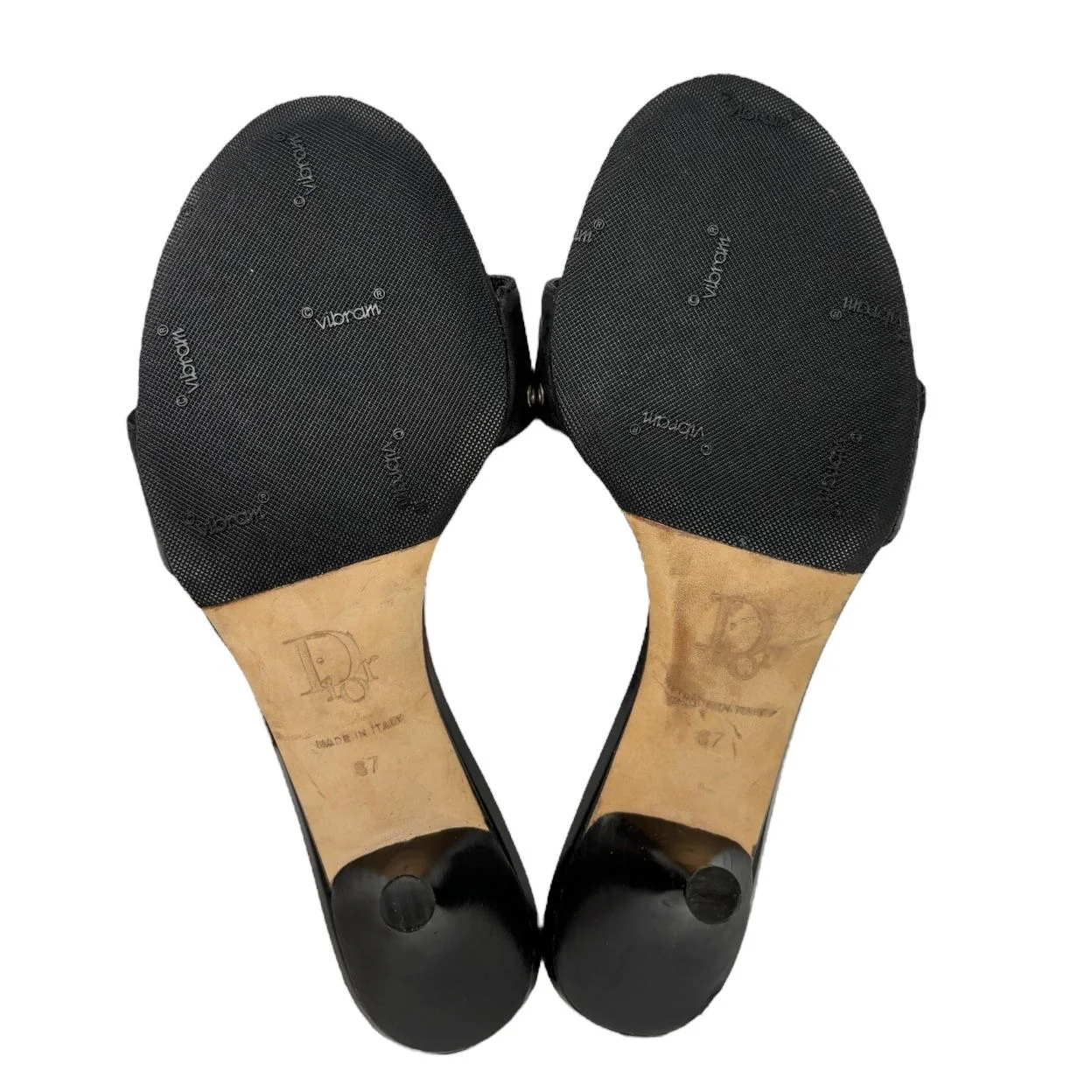 Dior Black Logo Plaque Heels - Image 4