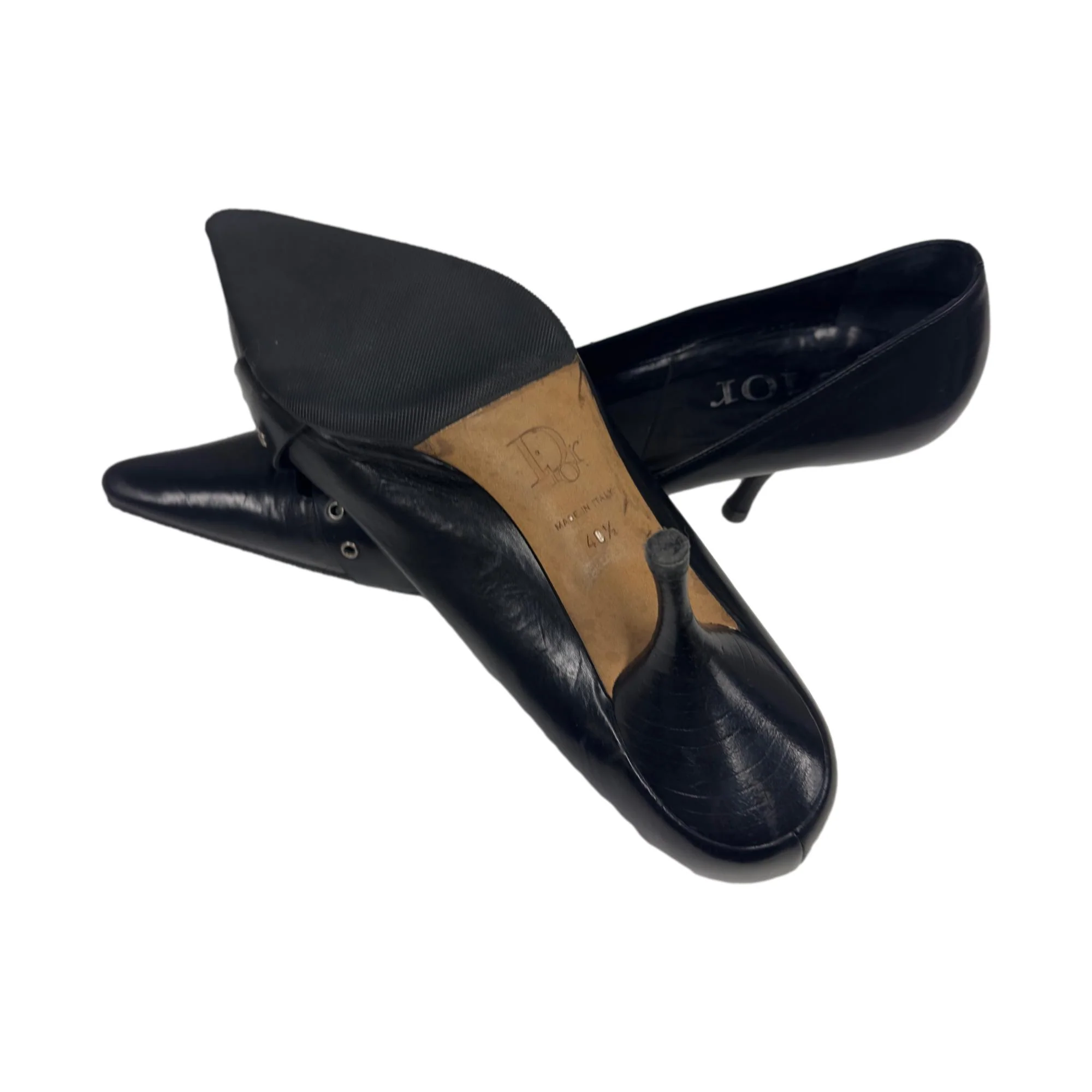 Dior Black Logo Plaque Heels - Image 4
