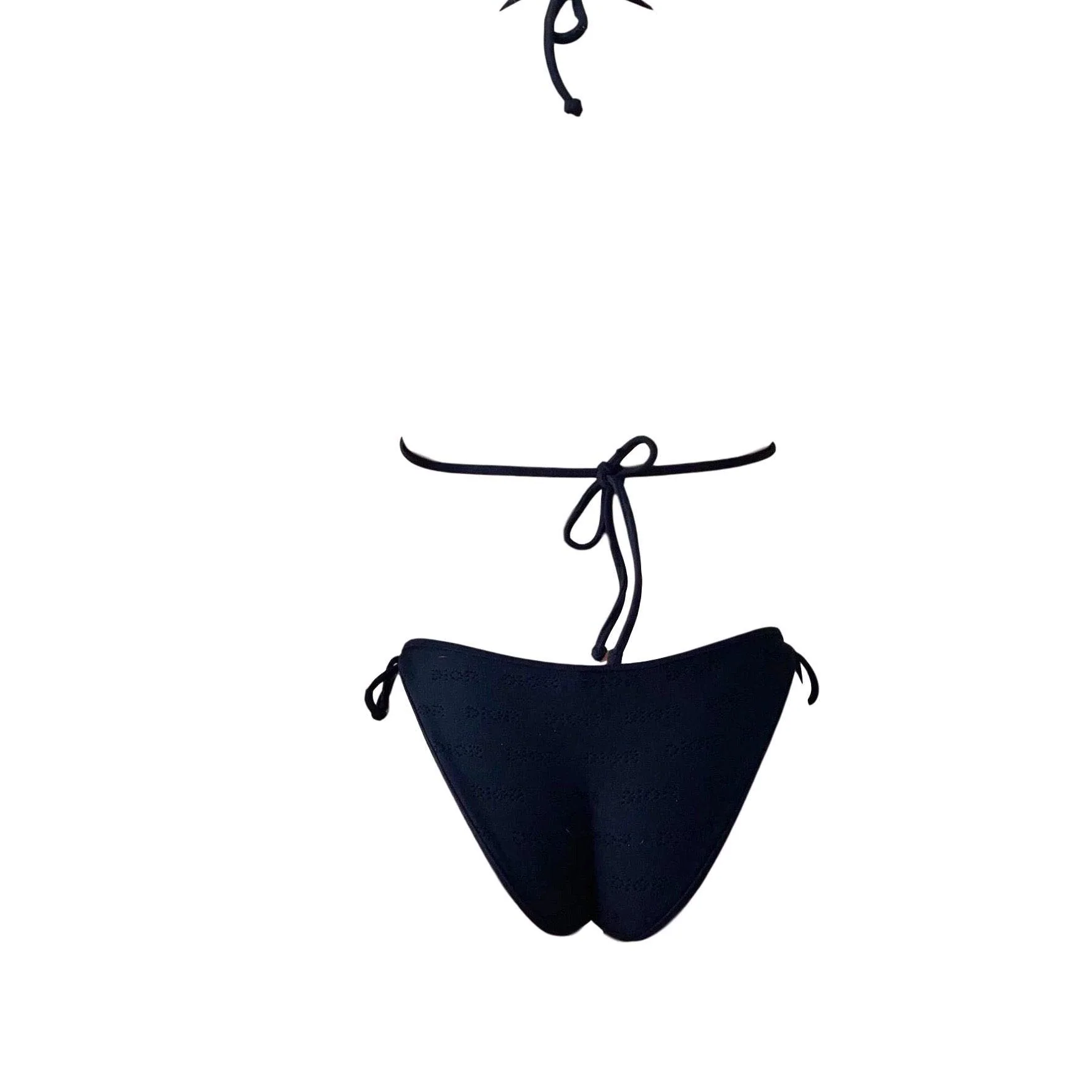 Dior Black Perforated Logo Bikini - Image 2