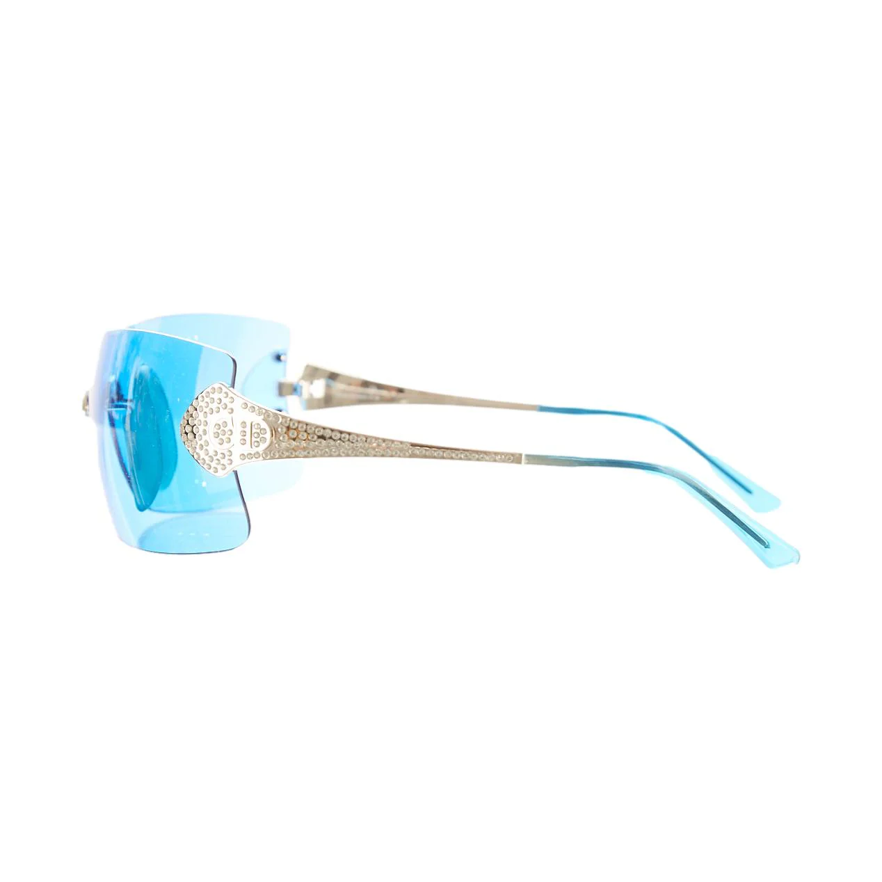 Dior Blue 'Alek' Rhinestone Sunglasses - Image 3