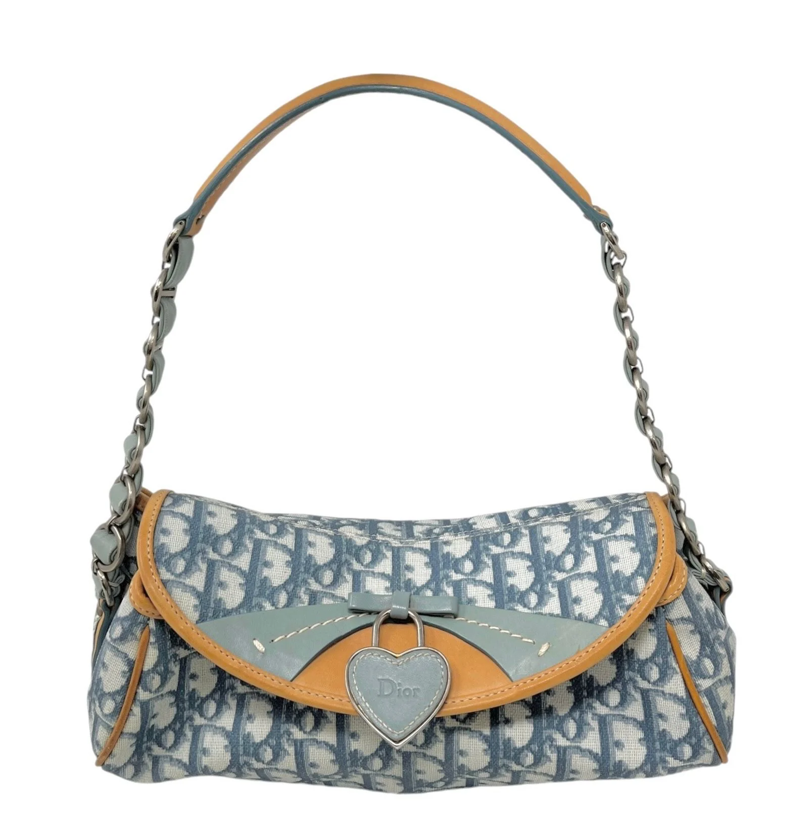 Dior Blue Heart Logo Shoulder Bag