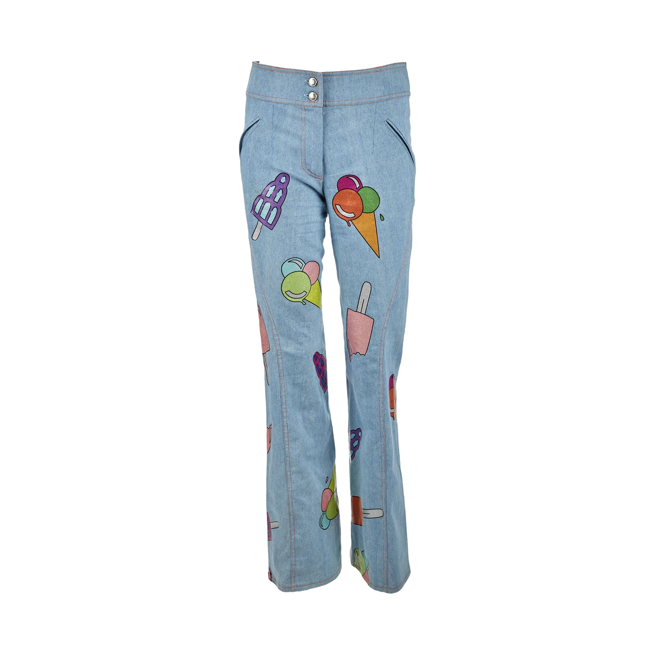 Dior Blue Ice Cream Print Pants - Image 2