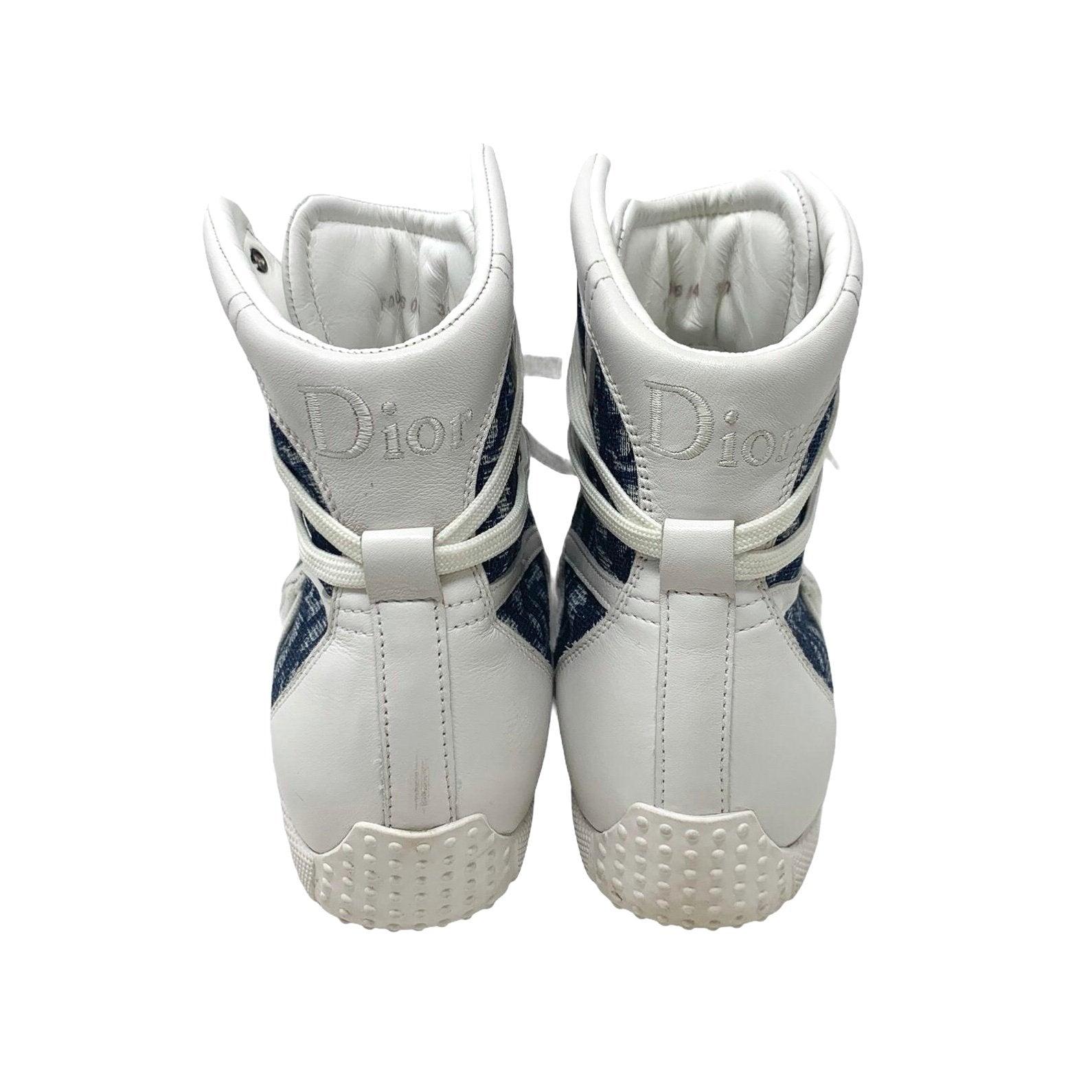 Dior Blue Logo Hightop Sneakers - Image 3