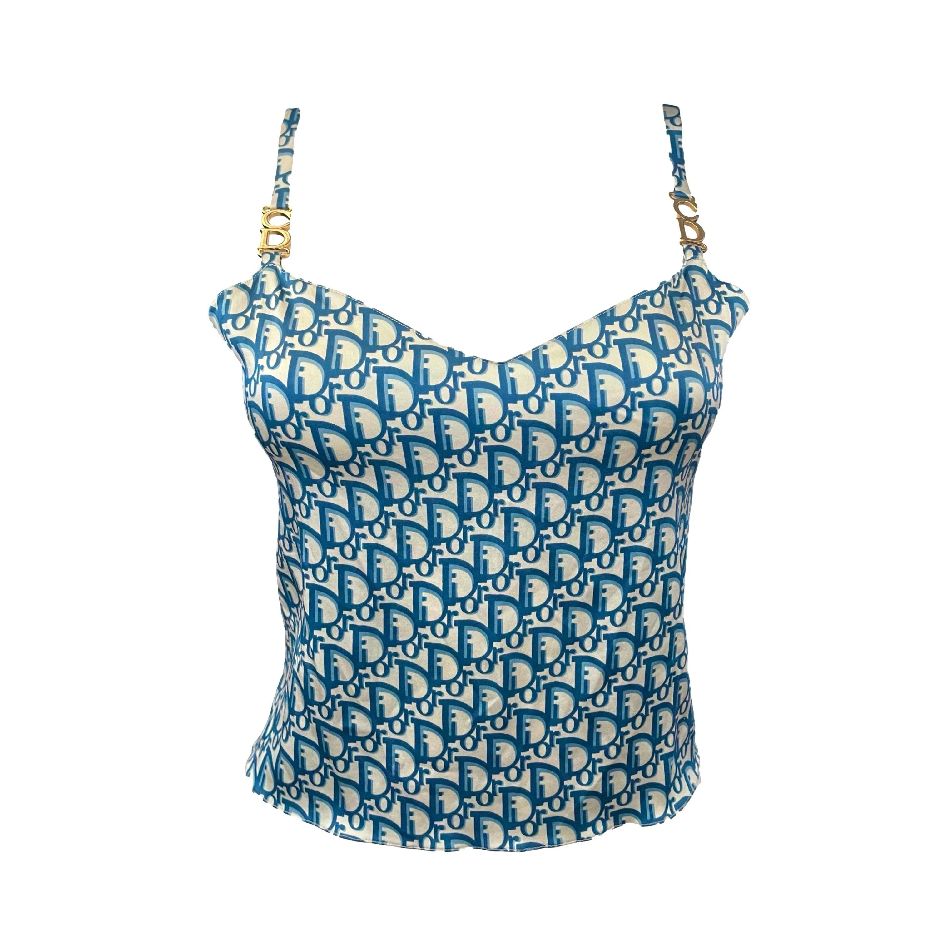 Dior Blue Monogram Silk Tank