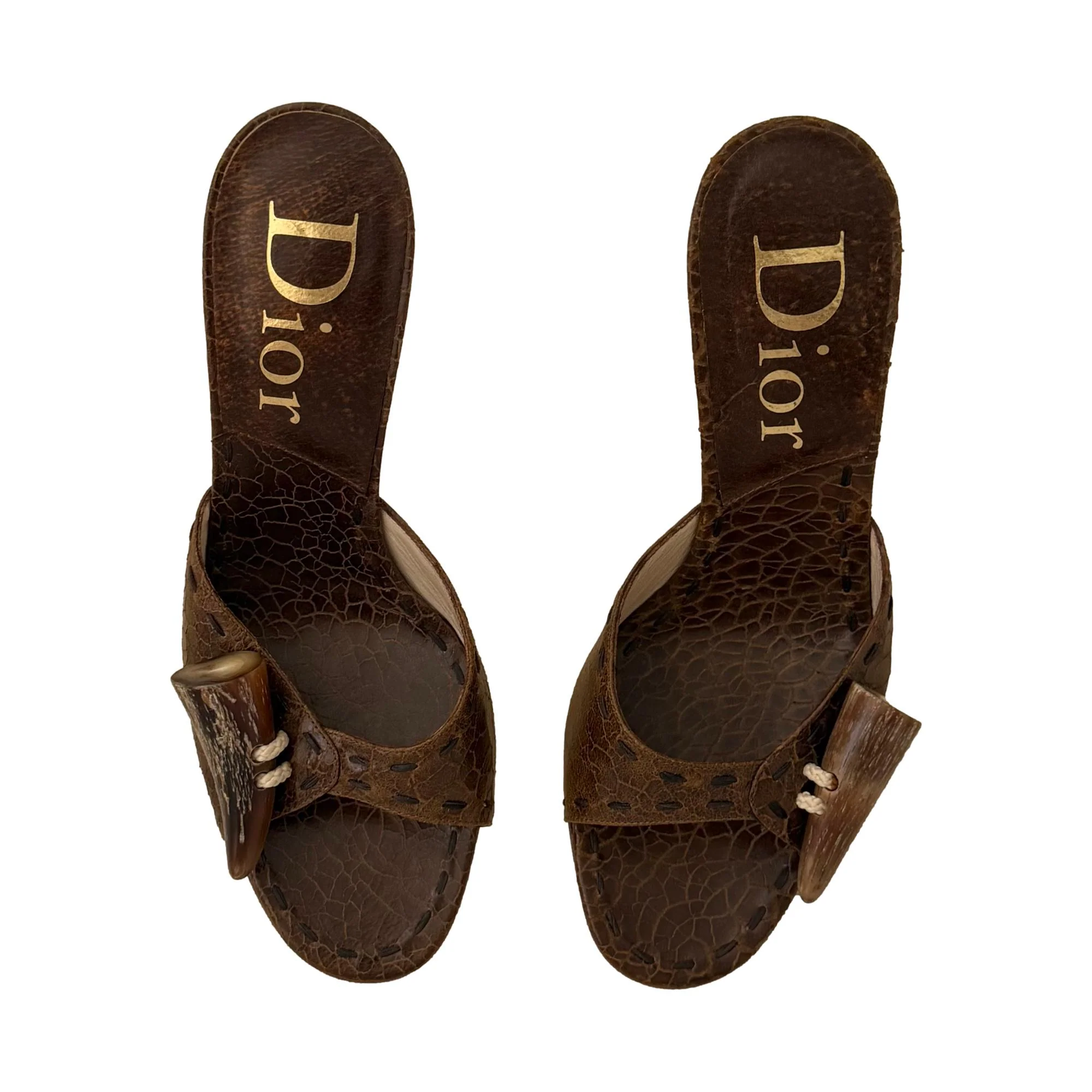Dior Brown Distressed Heels - Image 3