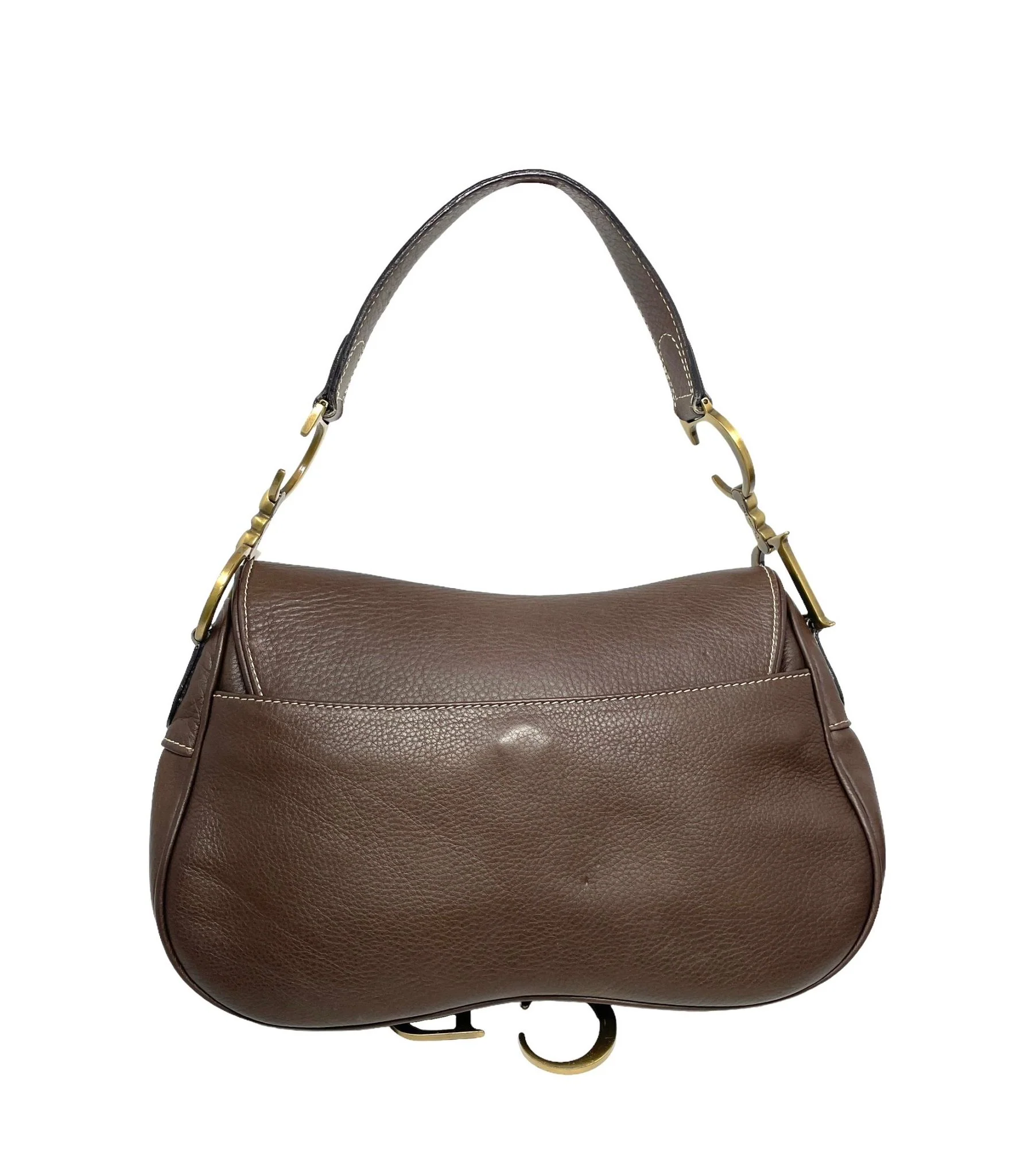Dior Brown Leather Saddle Bag - Image 2