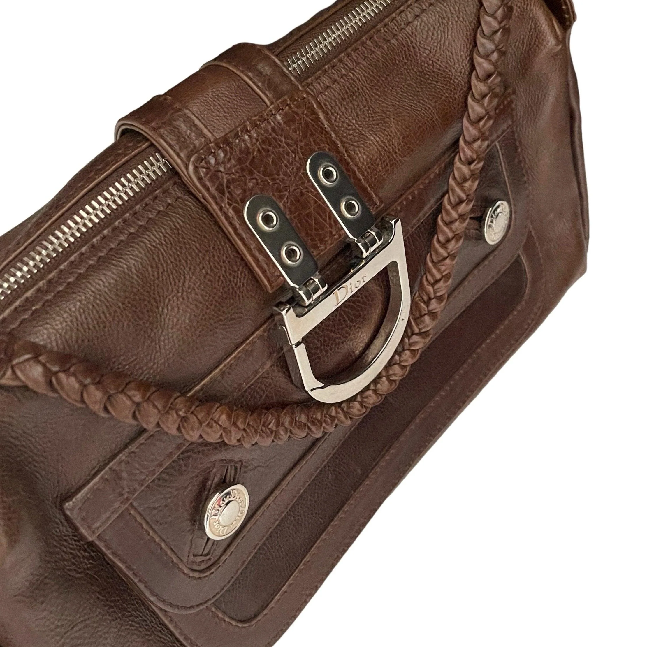 Dior Brown Logo Shoulder Bag - Image 3