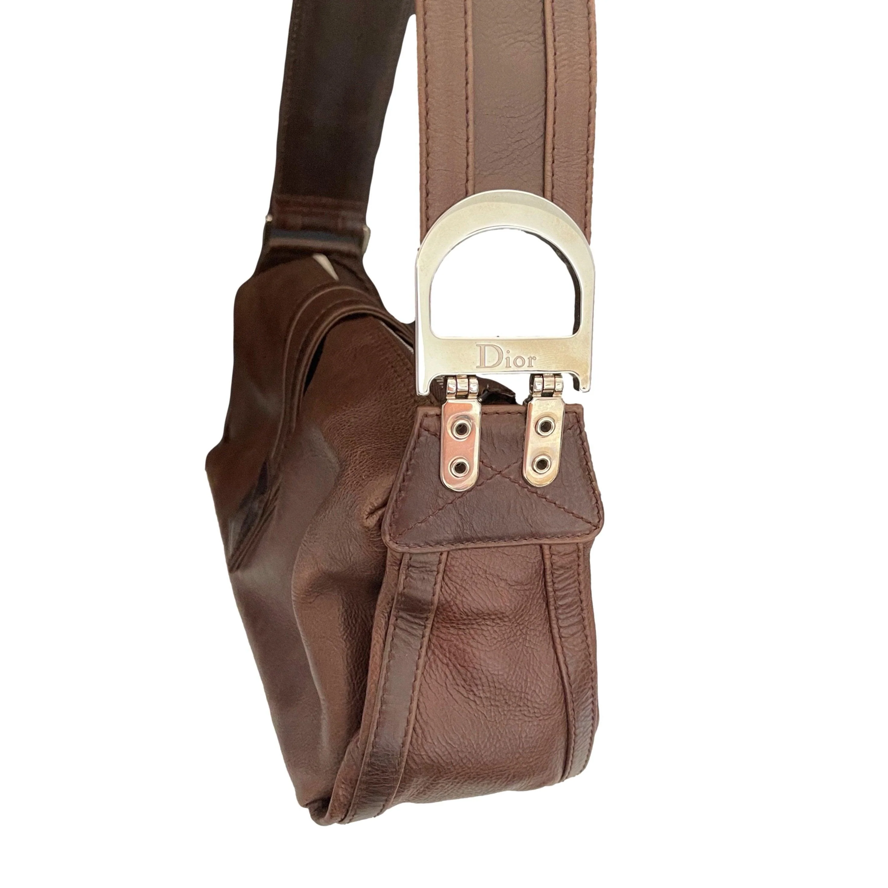 Dior Brown Logo Shoulder Bag - Image 4
