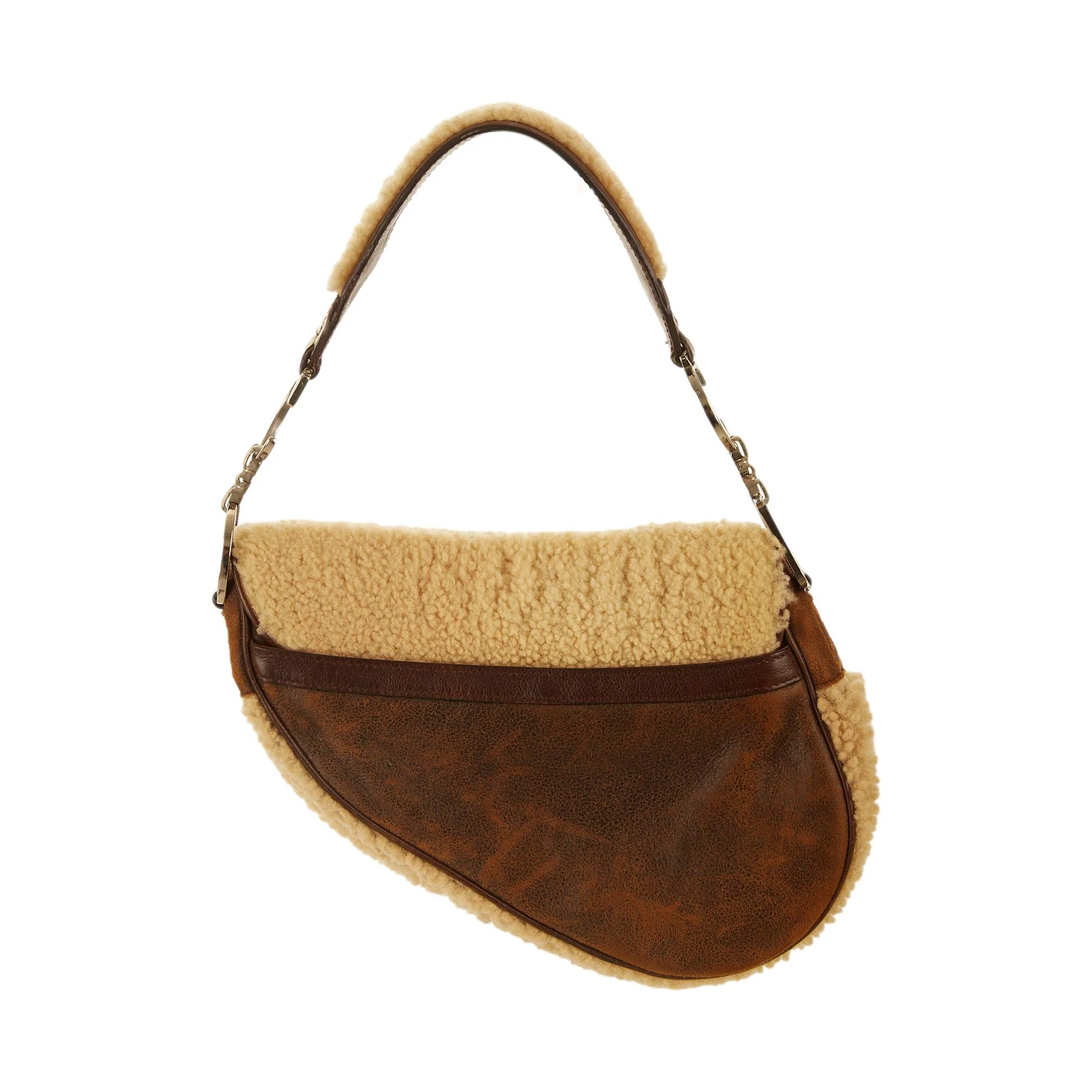 Dior Brown Sherpa Saddle Bag - Image 2