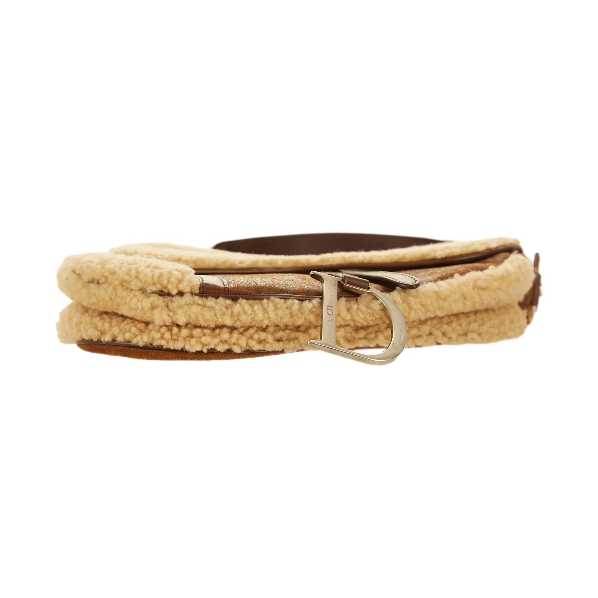 Dior Brown Sherpa Saddle Bag - Image 3
