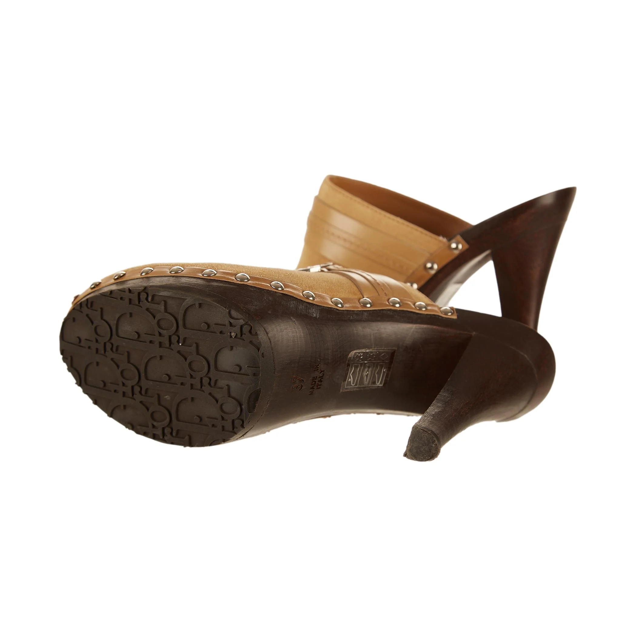 Dior Brown Suede Studded Mule - Image 3