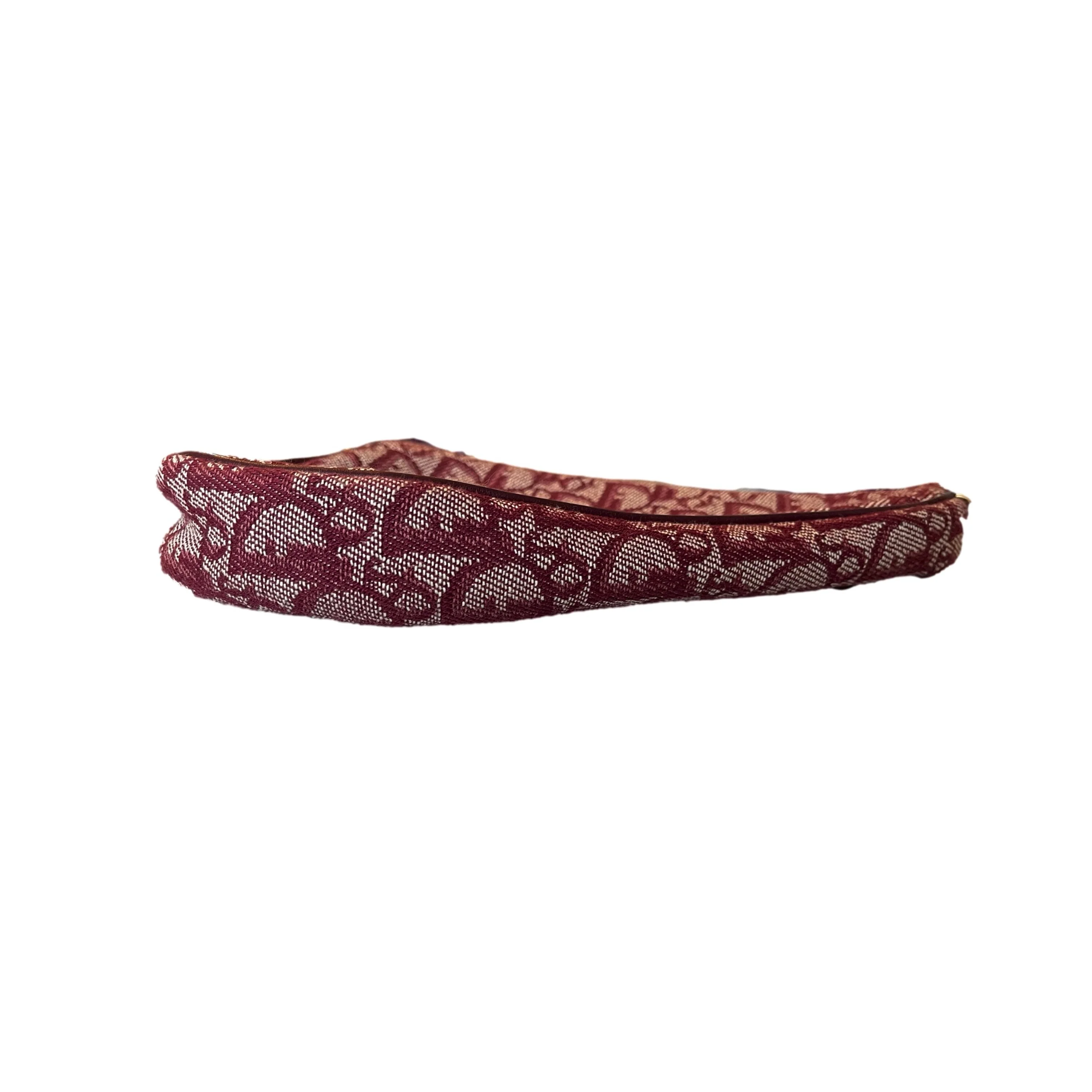 Dior Burgundy Monogram Mini Saddle - Image 3