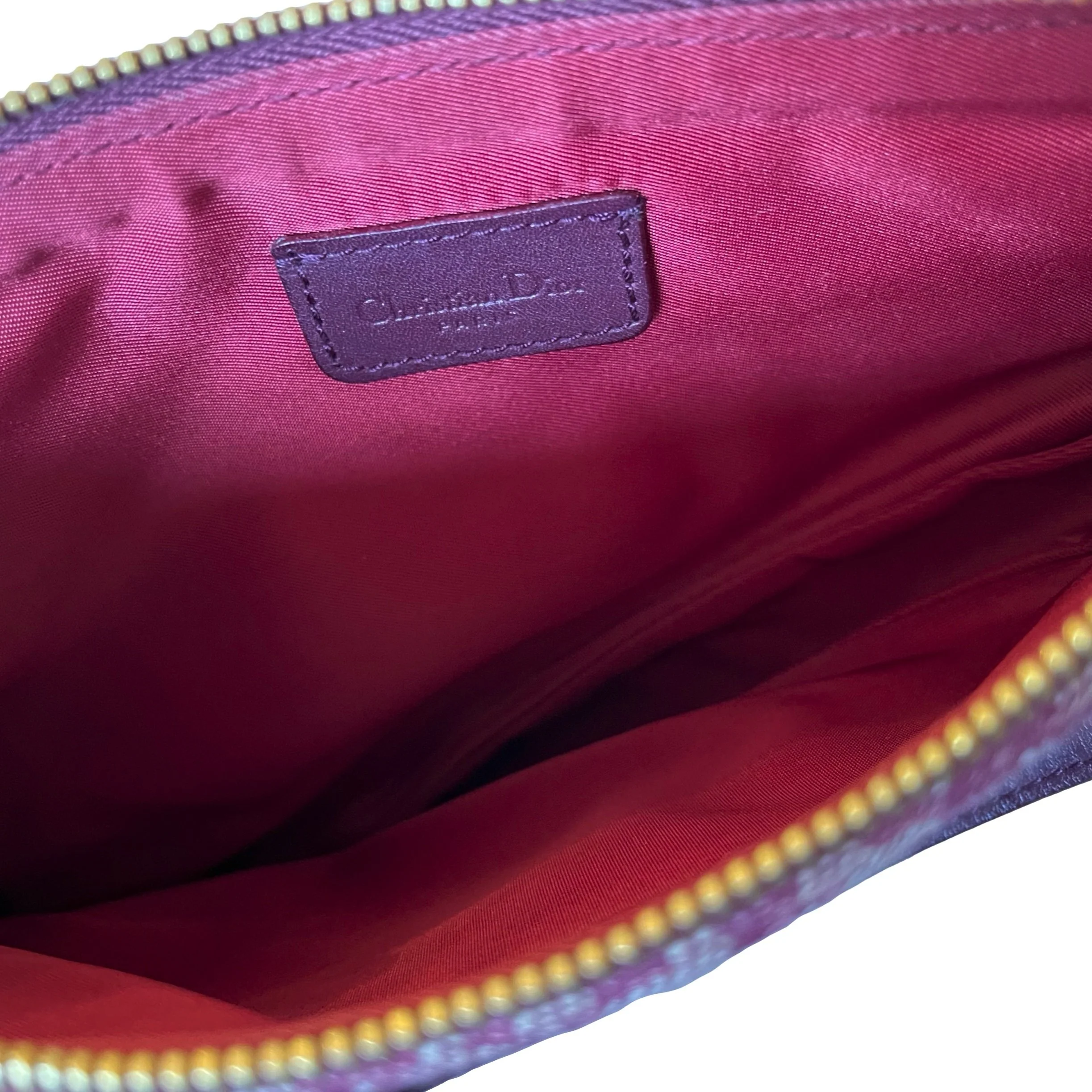 Dior Burgundy Monogram Mini Saddle - Image 4