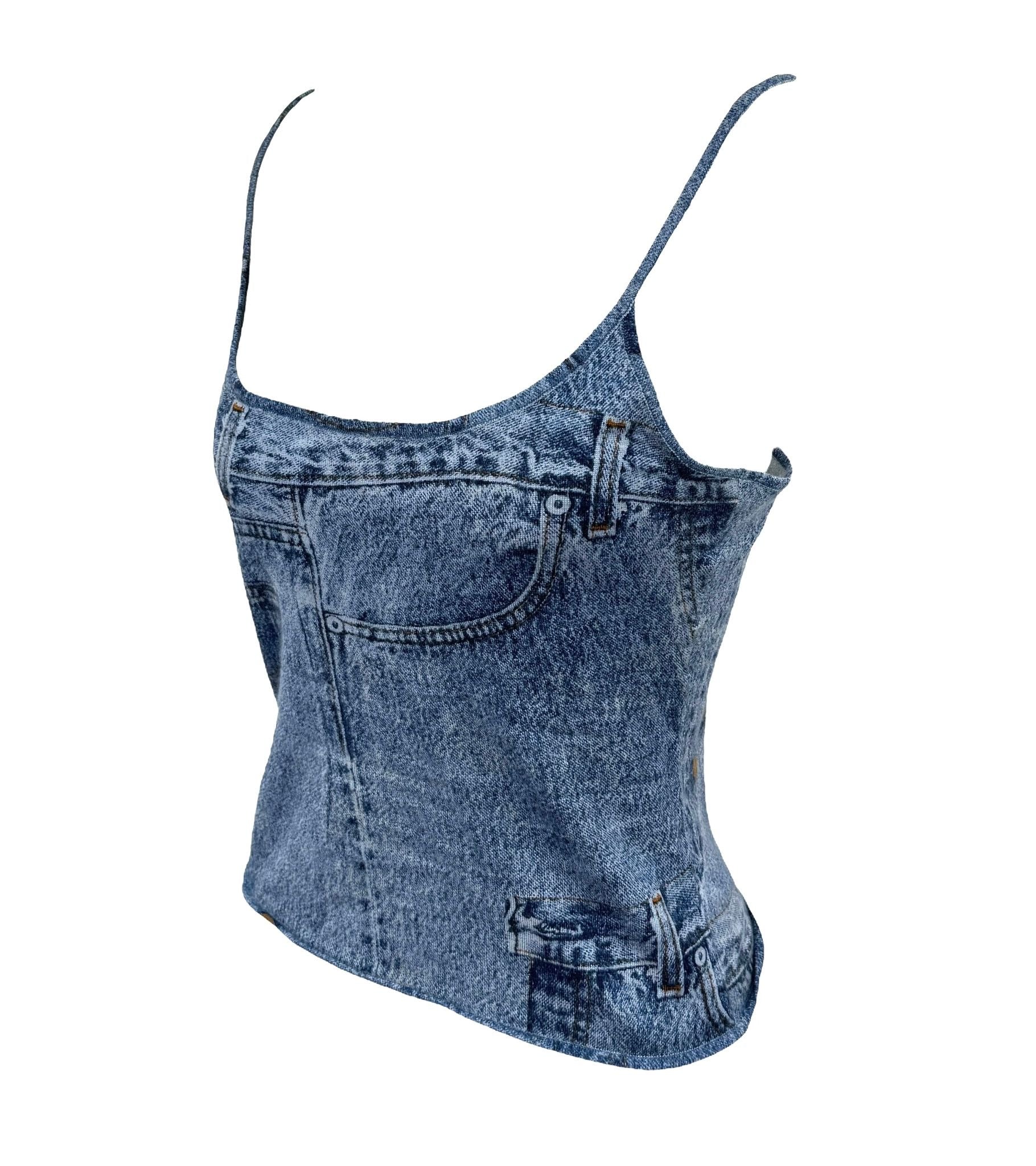 Dior Denim Print CropTank Top - Image 2