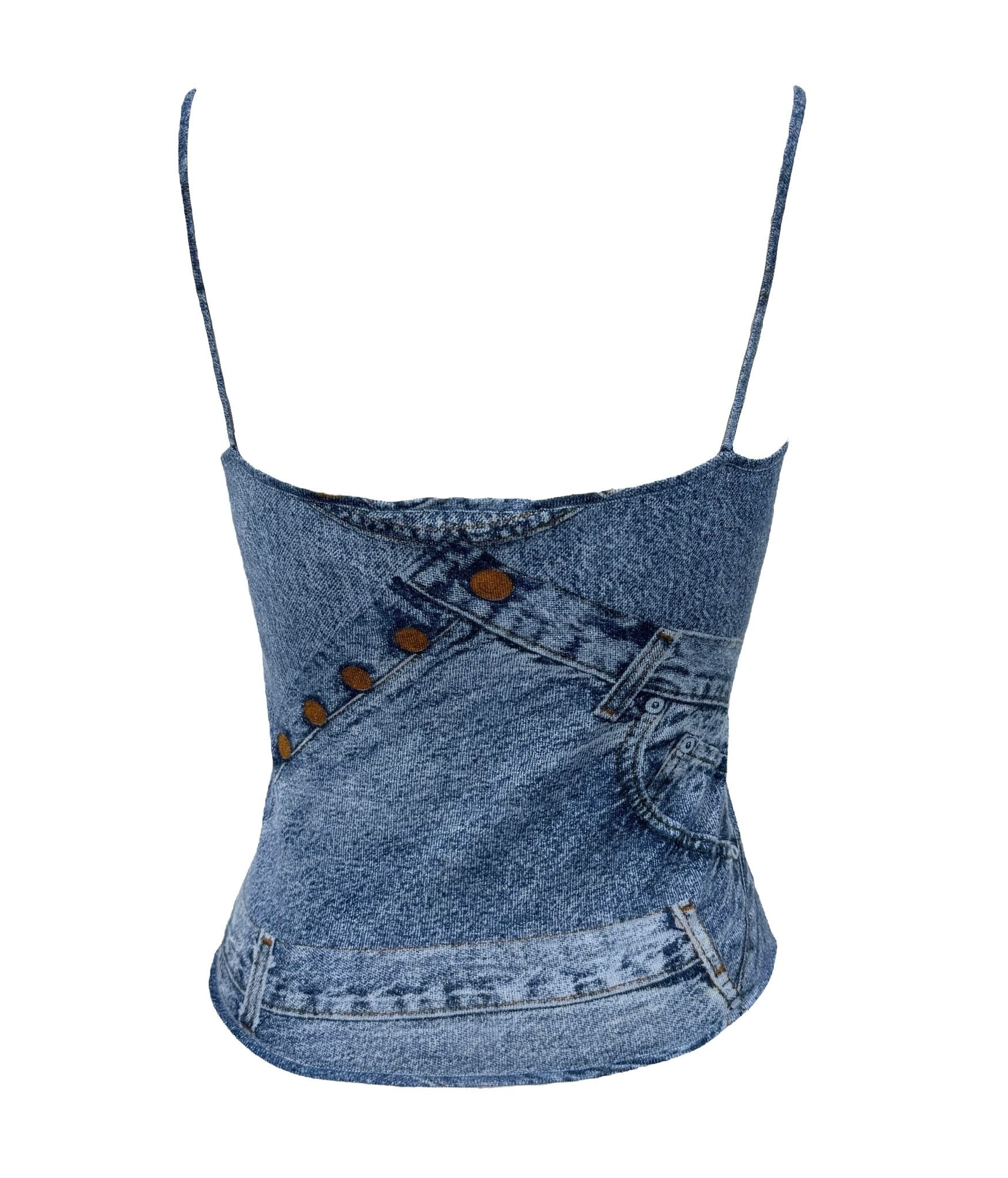 Dior Denim Print CropTank Top - Image 3