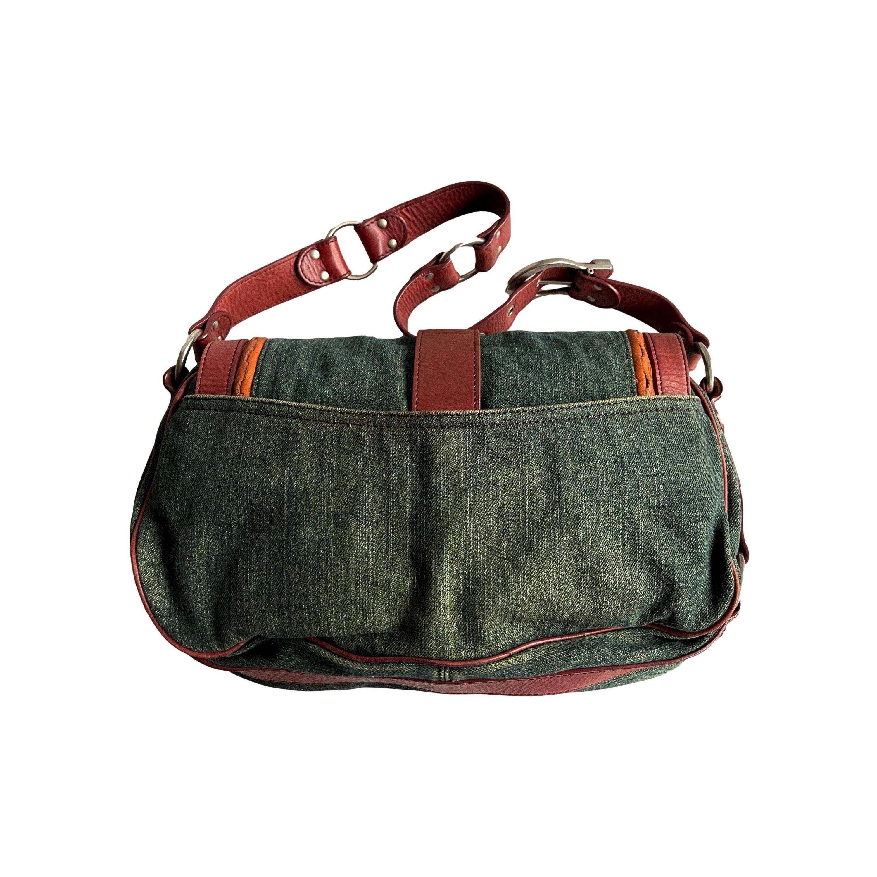 Dior Denim Two-Tone Shoulder Saddle Bag - Image 2