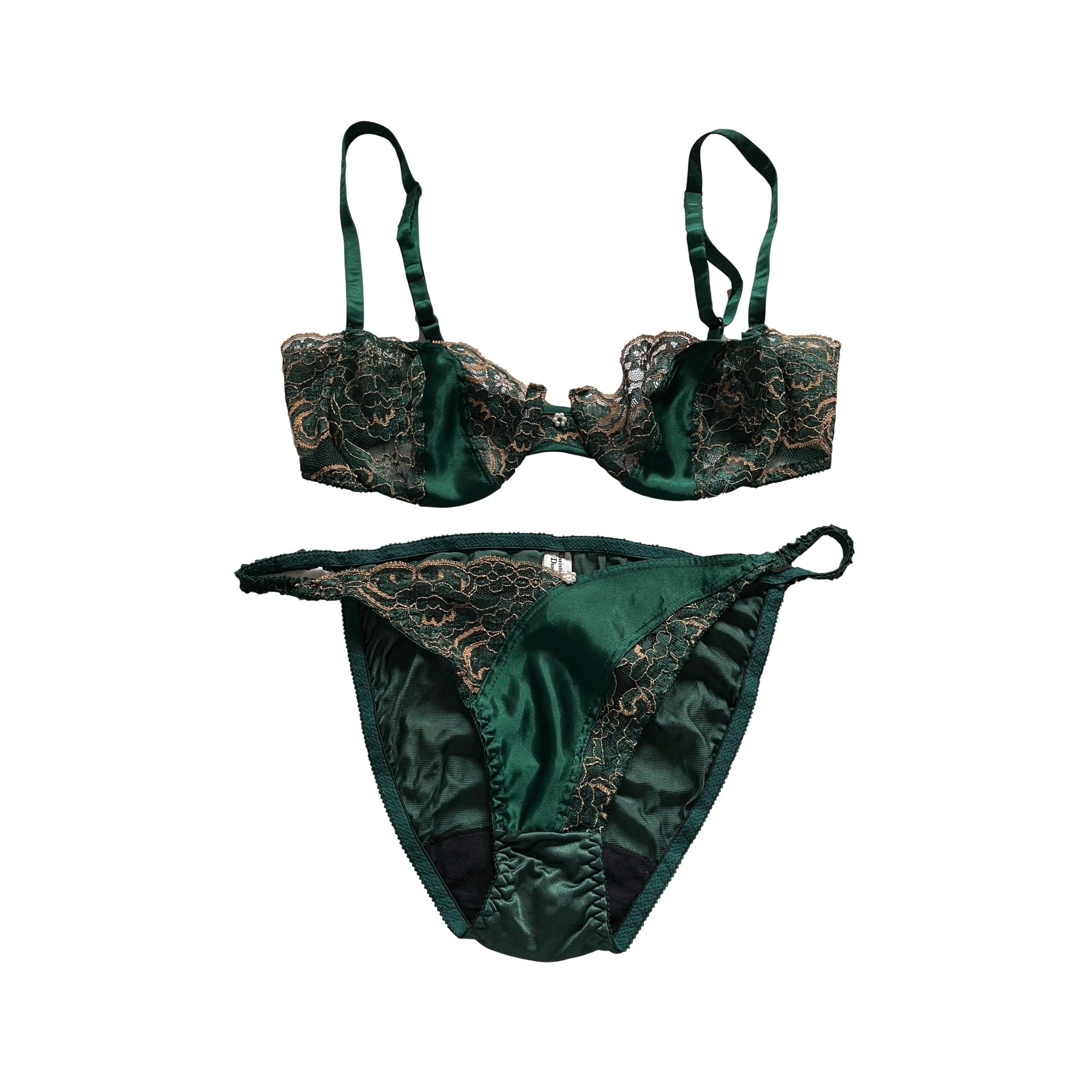 Dior Emerald Lace Lingerie Set