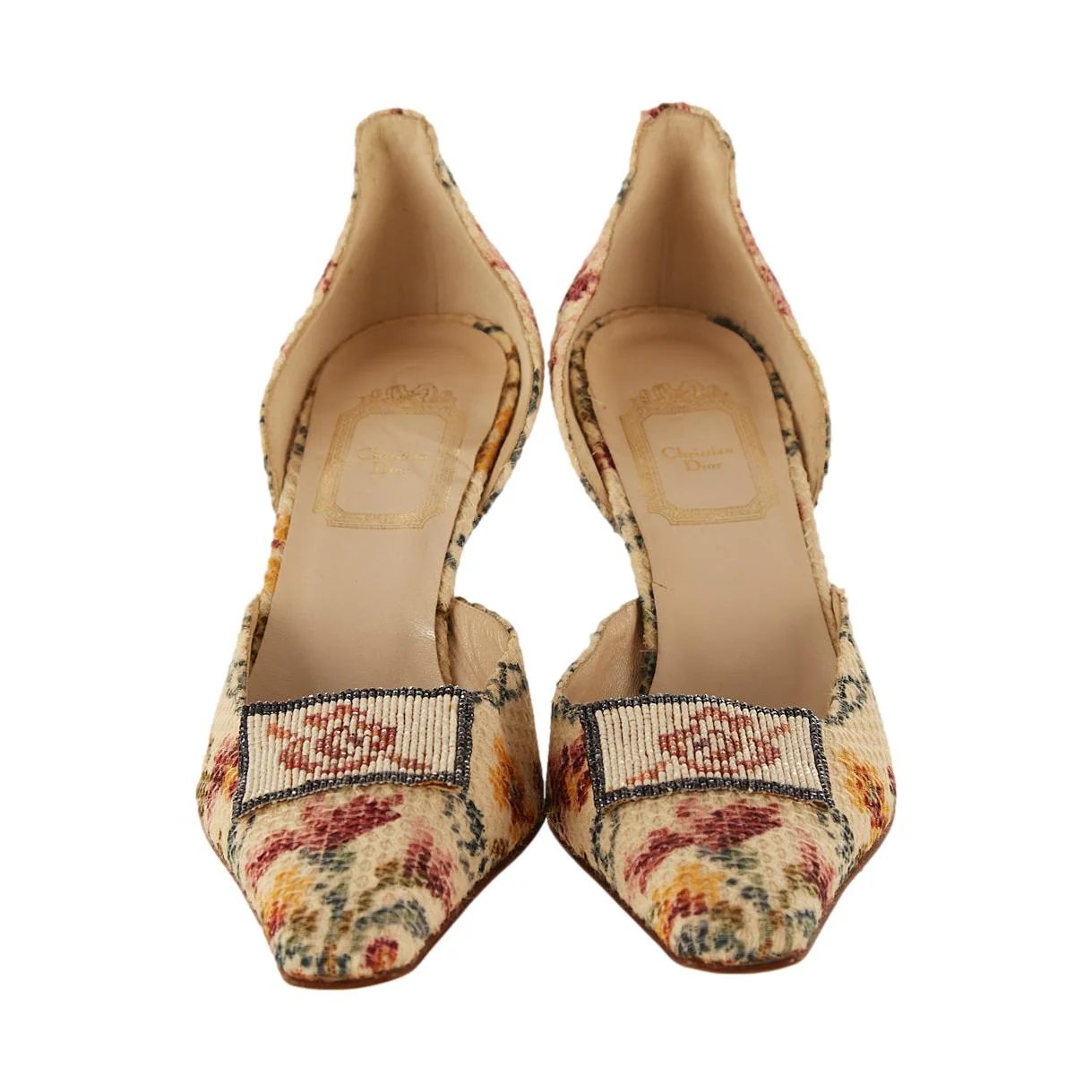 Dior Floral Beaded Heels - Image 2