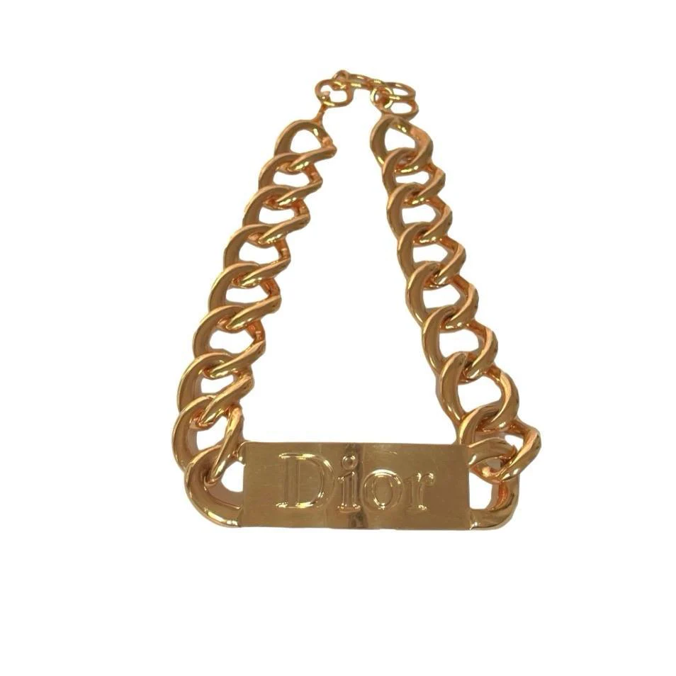 Dior Gold Chunky Logo Choker