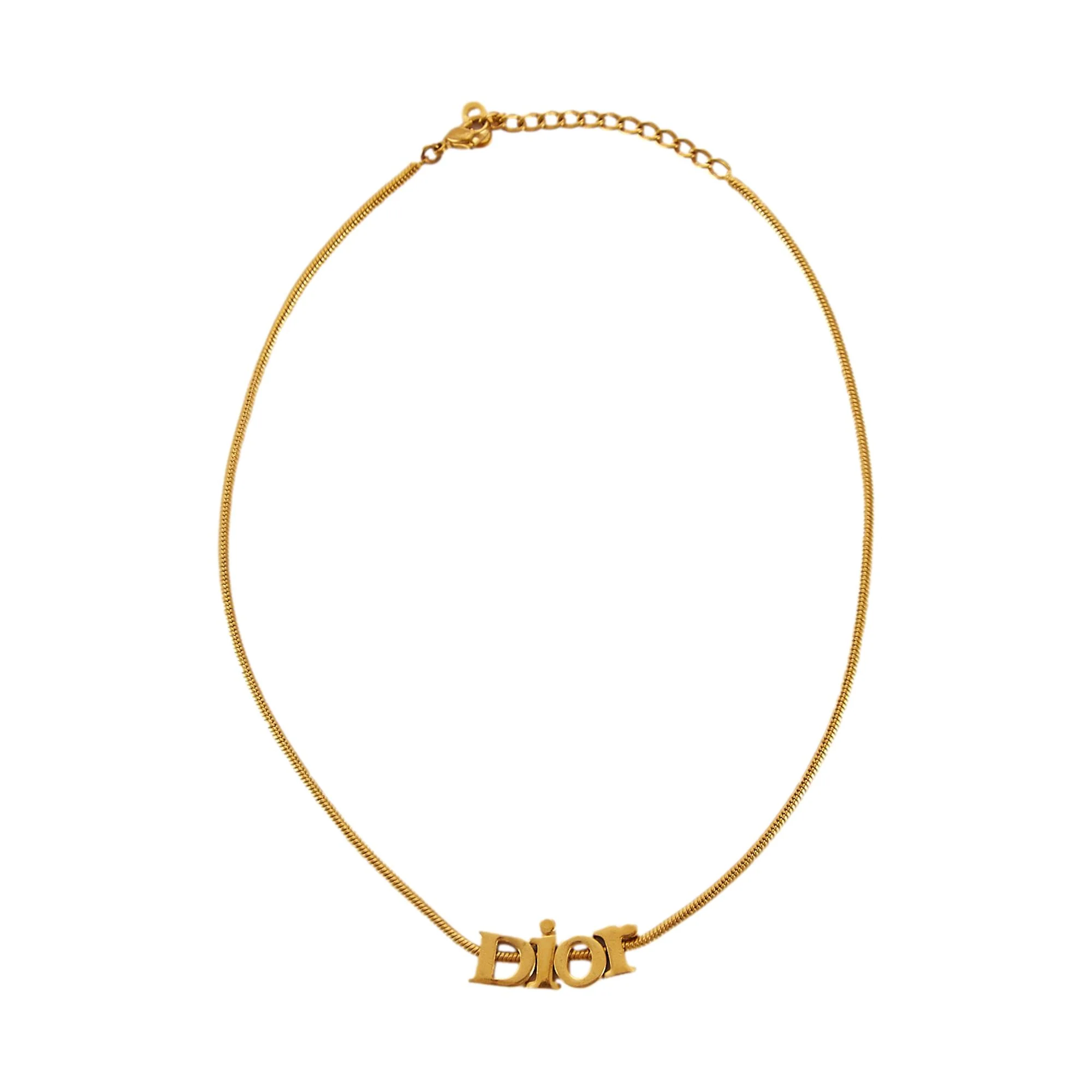 Dior Gold Logo Necklace - Image 2