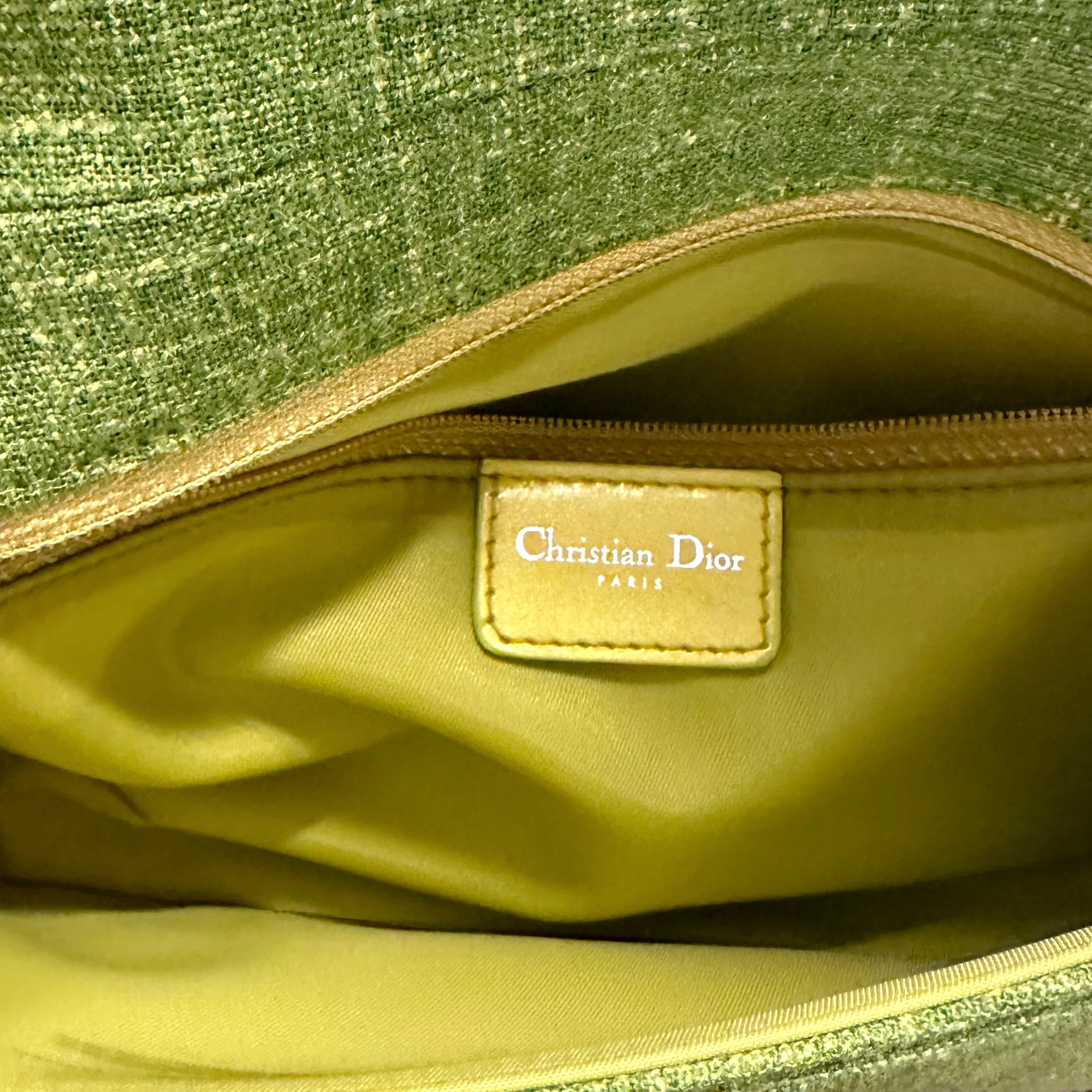 Dior Green Butterfly Embellished Shoulder Bag - Image 3