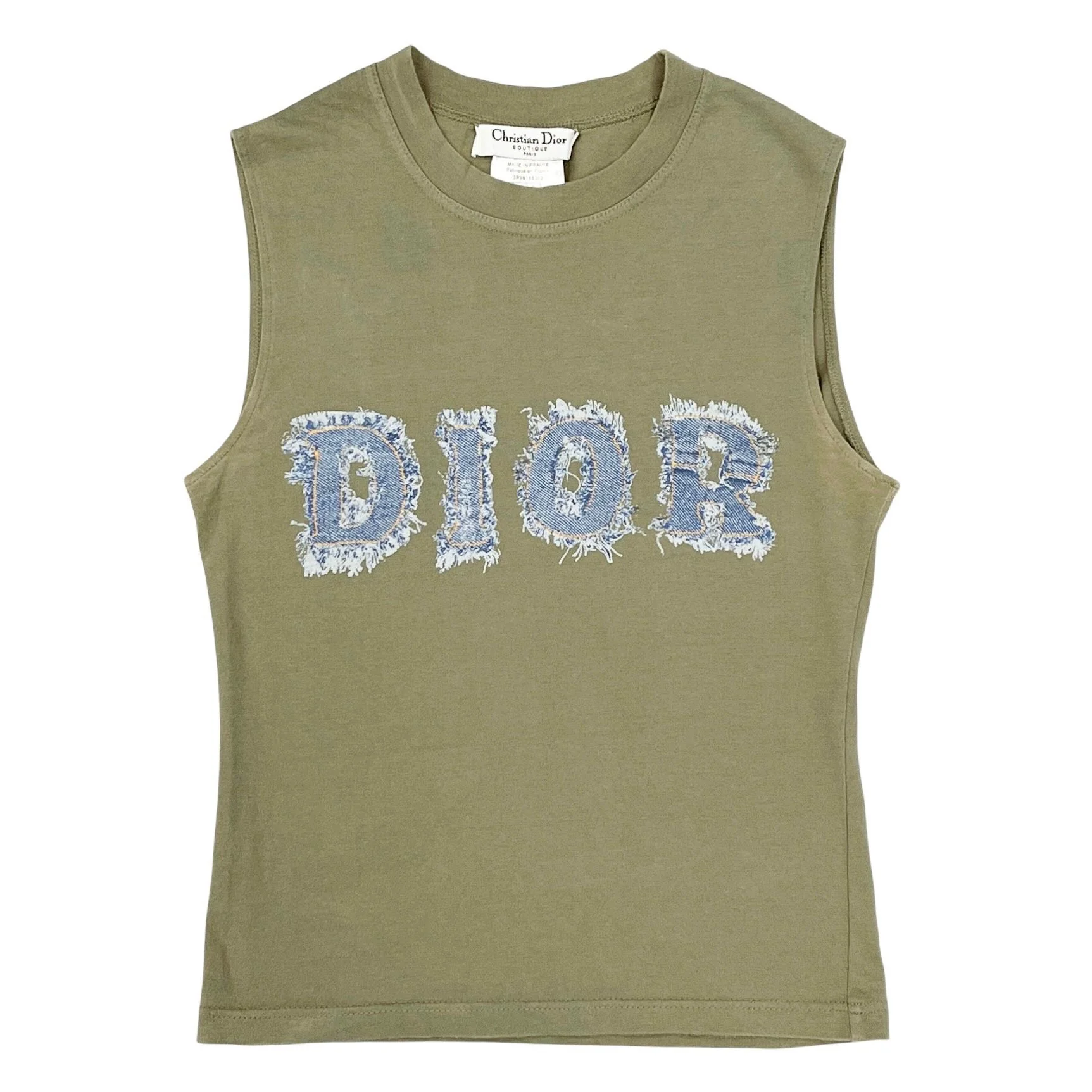 Dior Green Denim Logo Tank