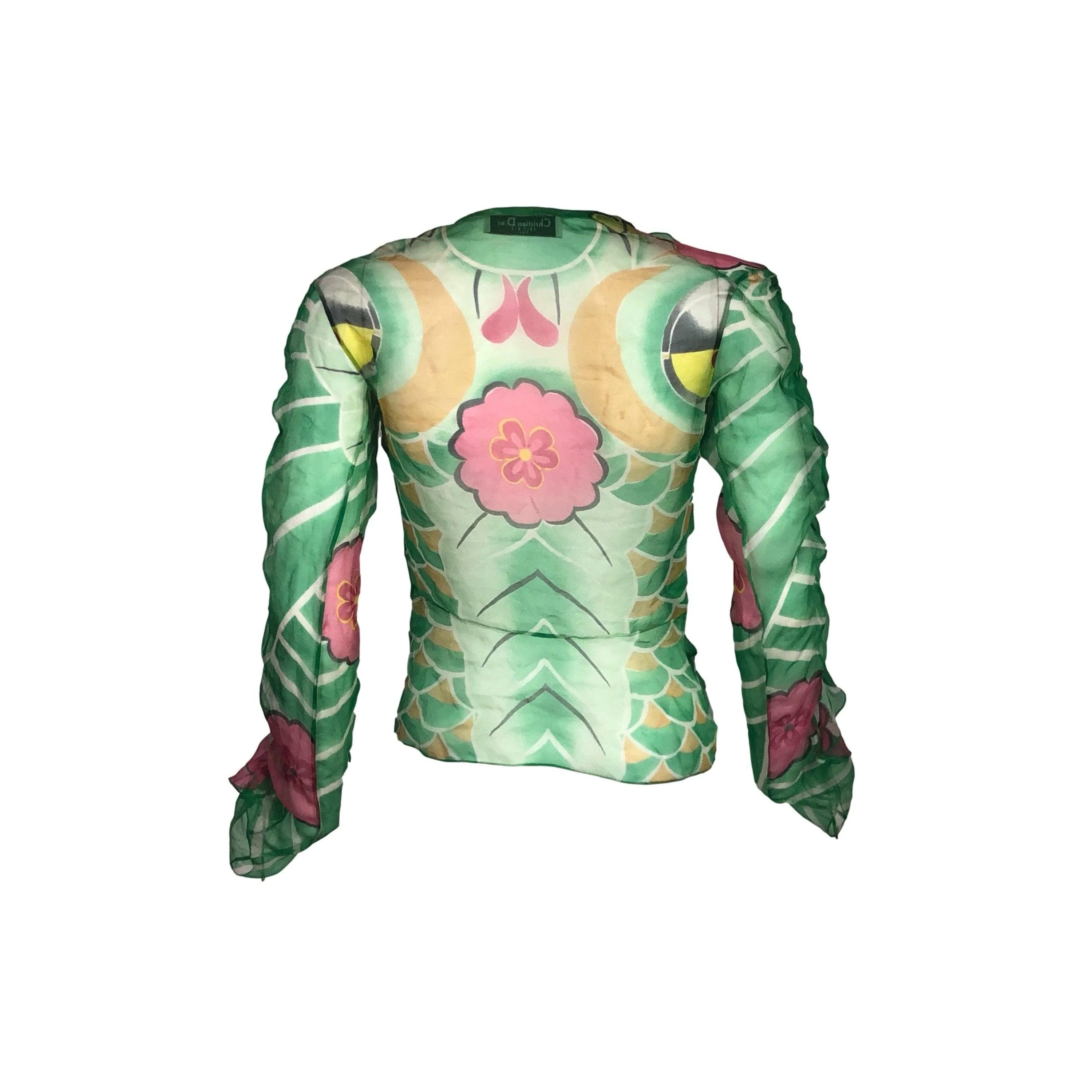 Dior Green Koi Print Top