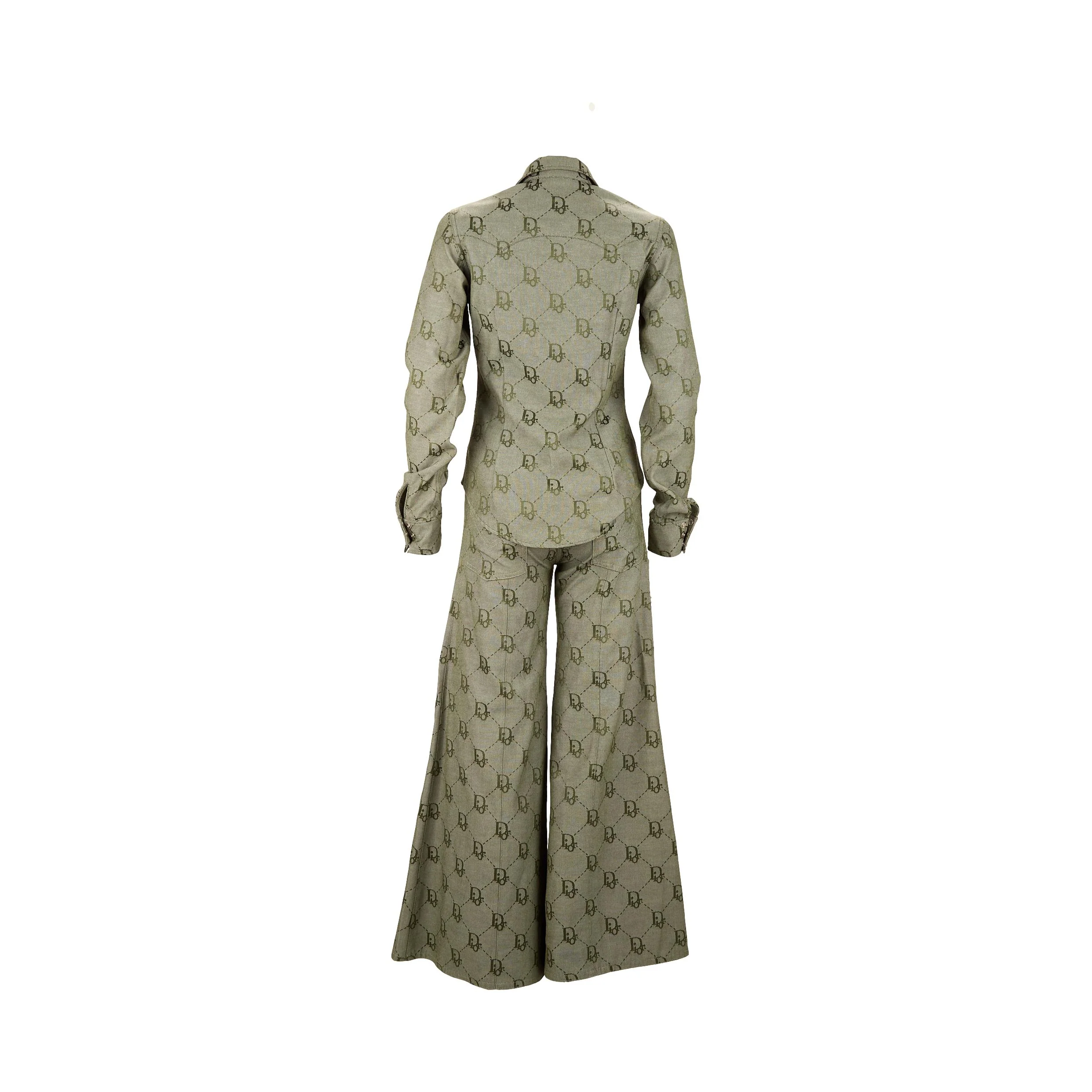 Dior Green Logo Flare Pant Set - Image 3