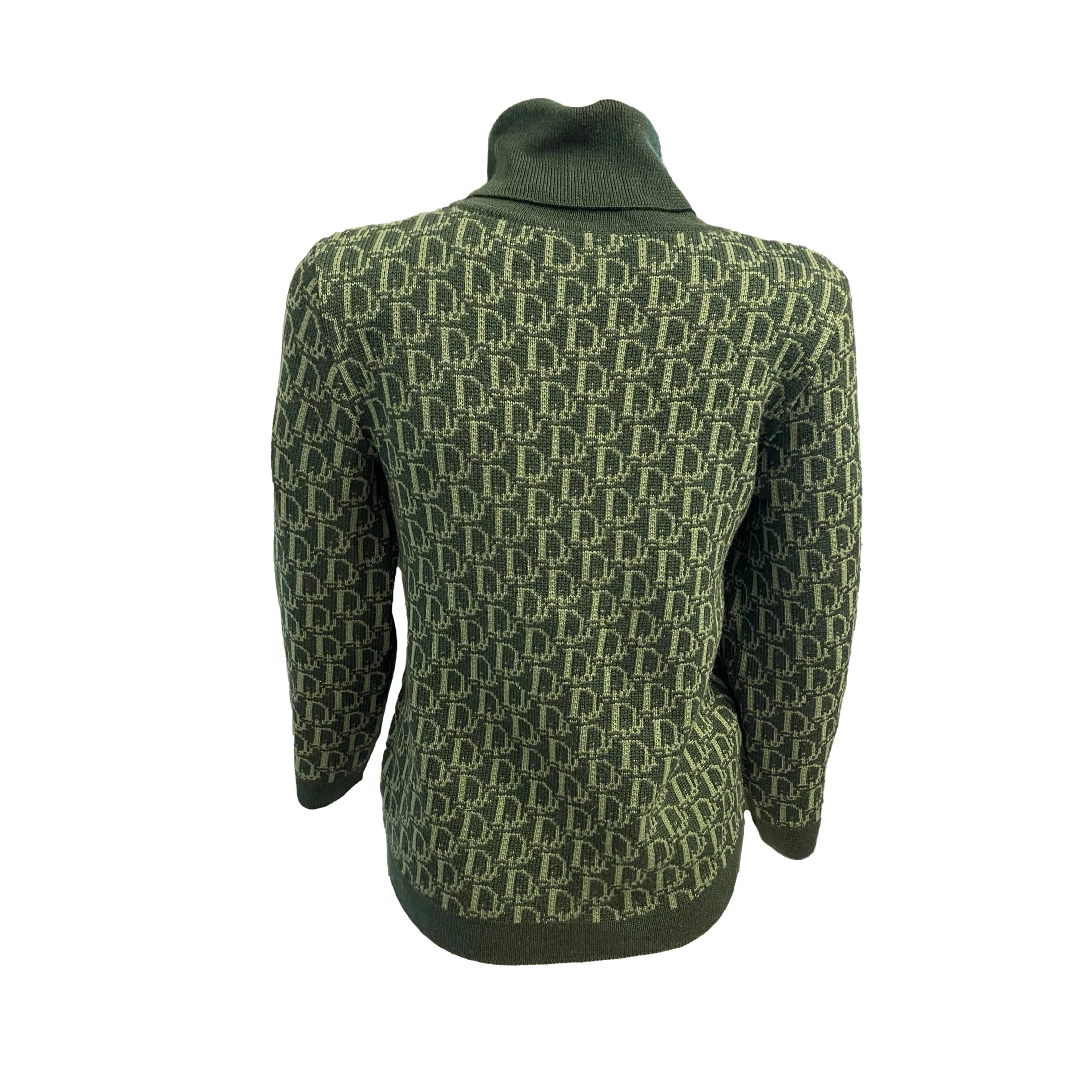 Dior Green Monogram Knit Sweater - Image 2