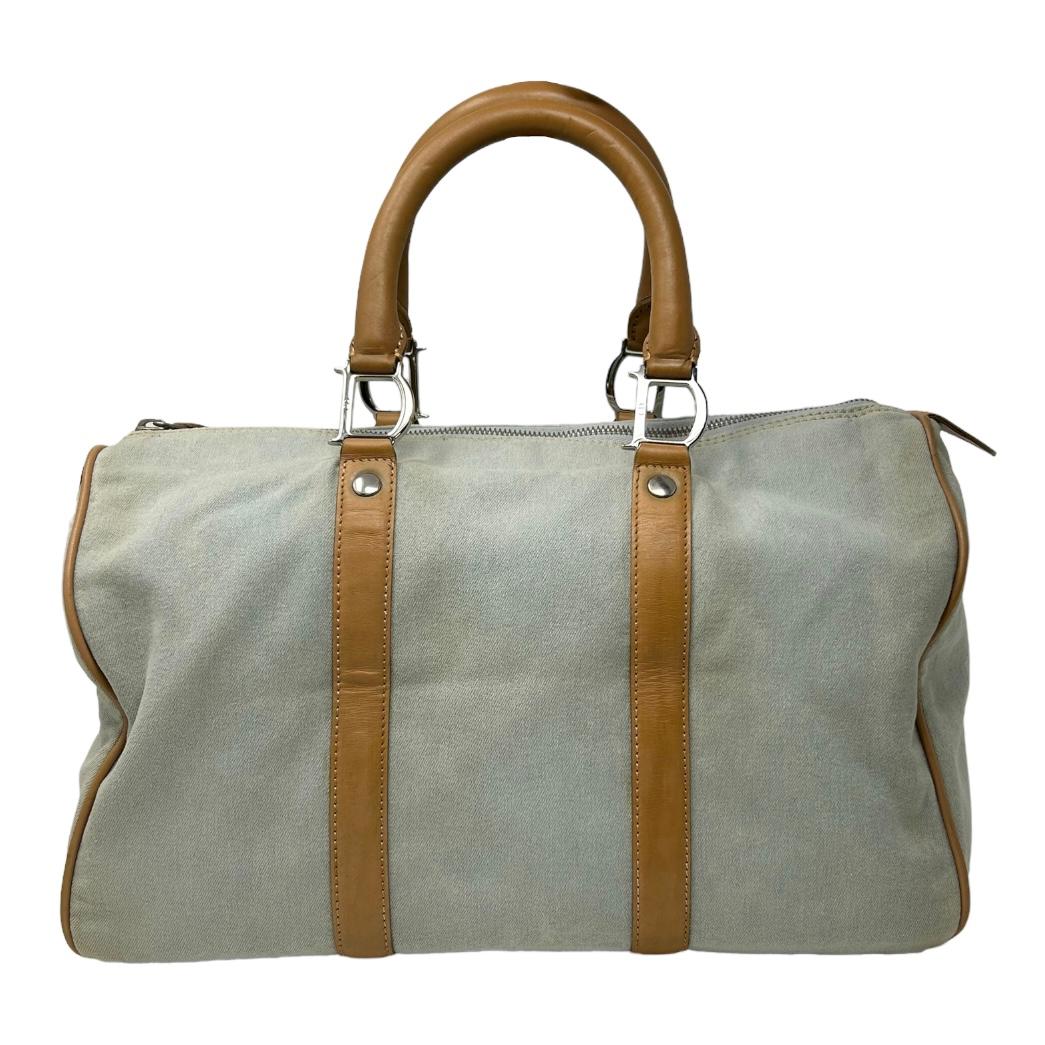 Dior Denim Logo Hardware Boston Bag