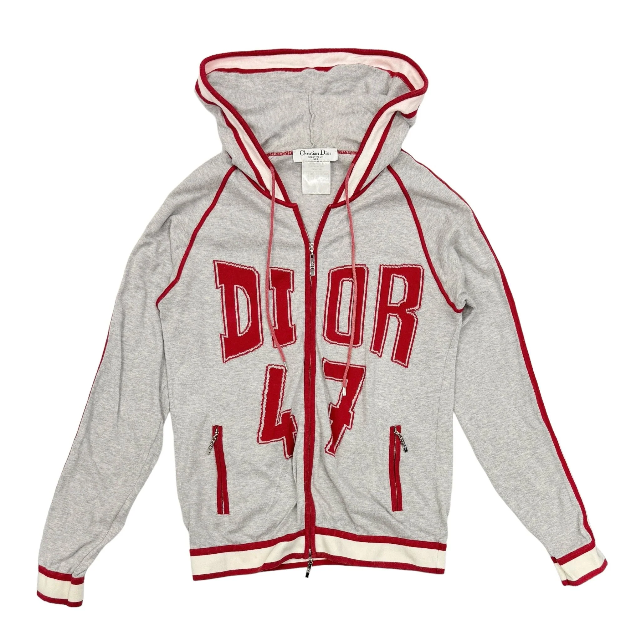 Dior Grey Logo Knit Varsity Jacket