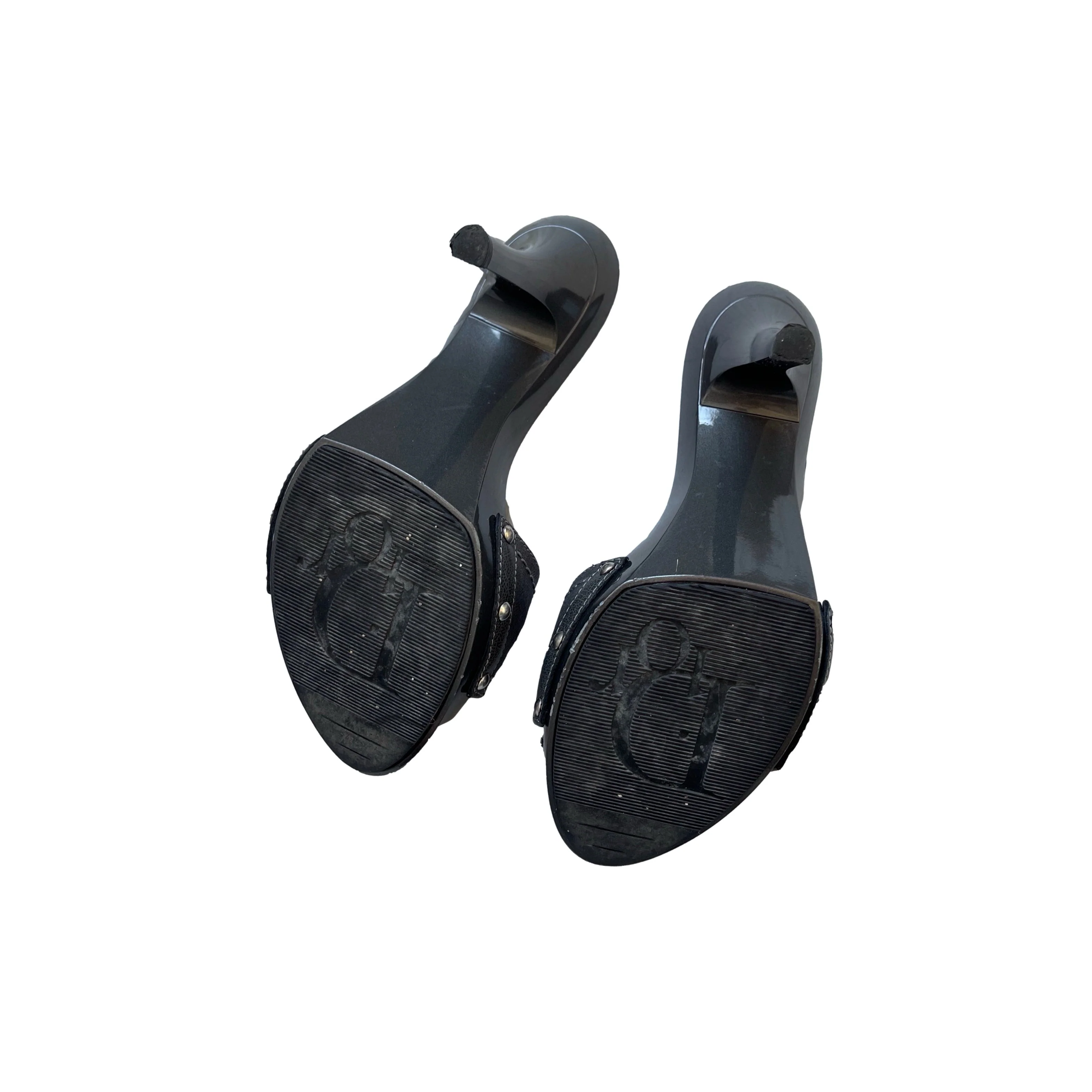 Dior Grey Logo Heels - Image 3