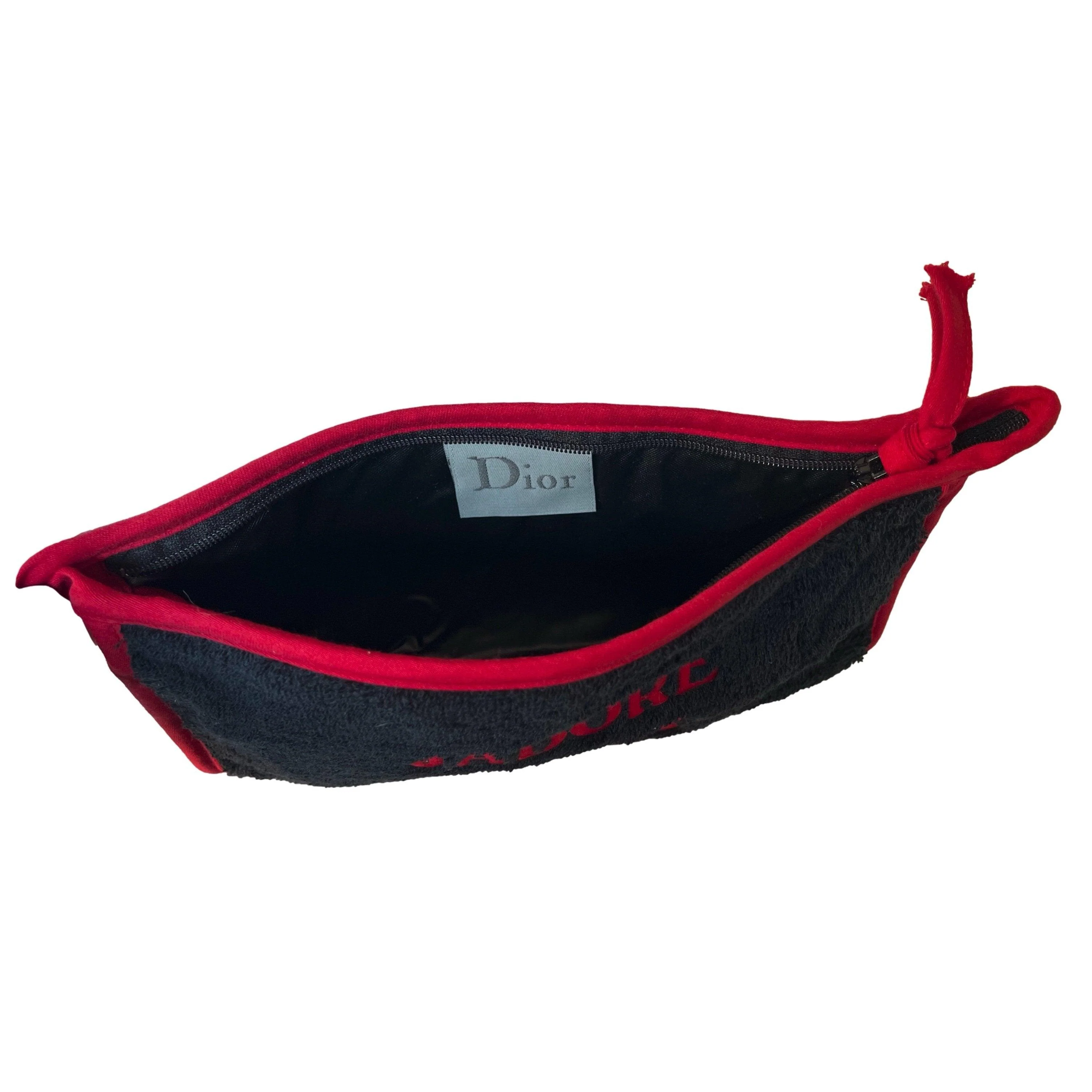 Dior J'Adore Black Terrycloth Pouch - Image 4