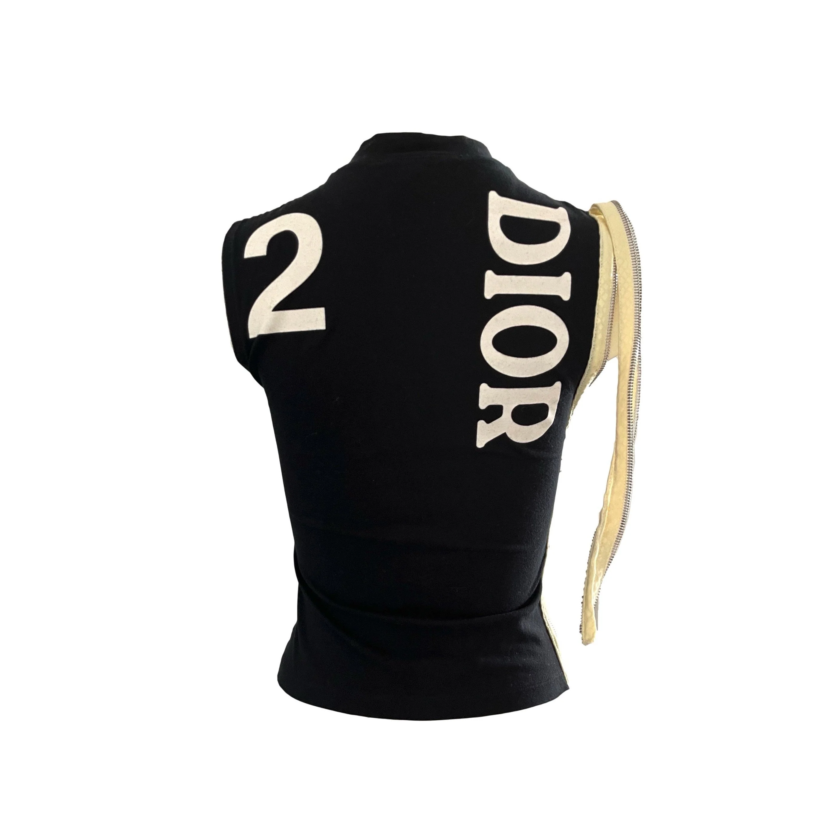 Dior J'Adore Black Zippered Logo Tank Top - Image 2