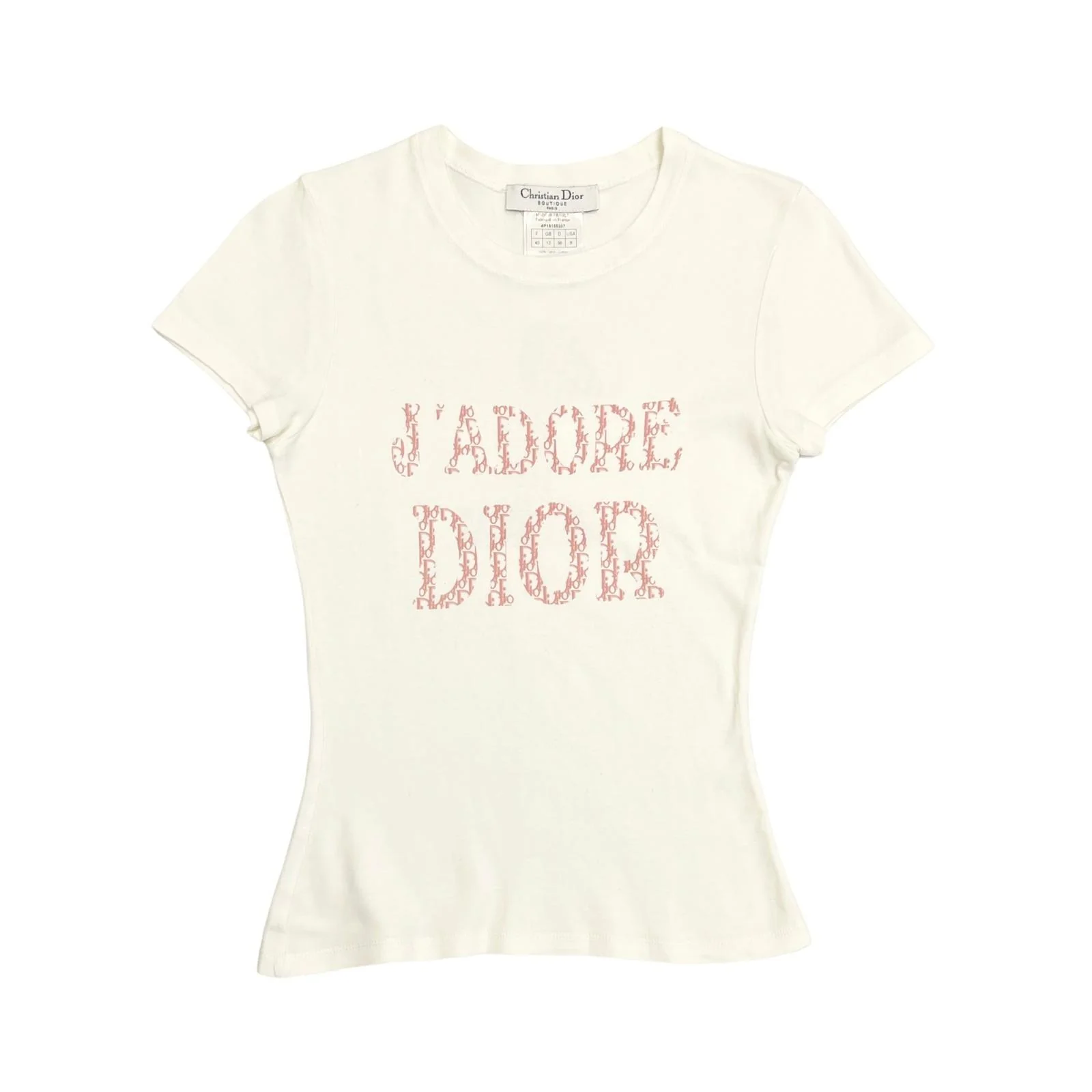 Dior 'J'ADORE' White Logo Top