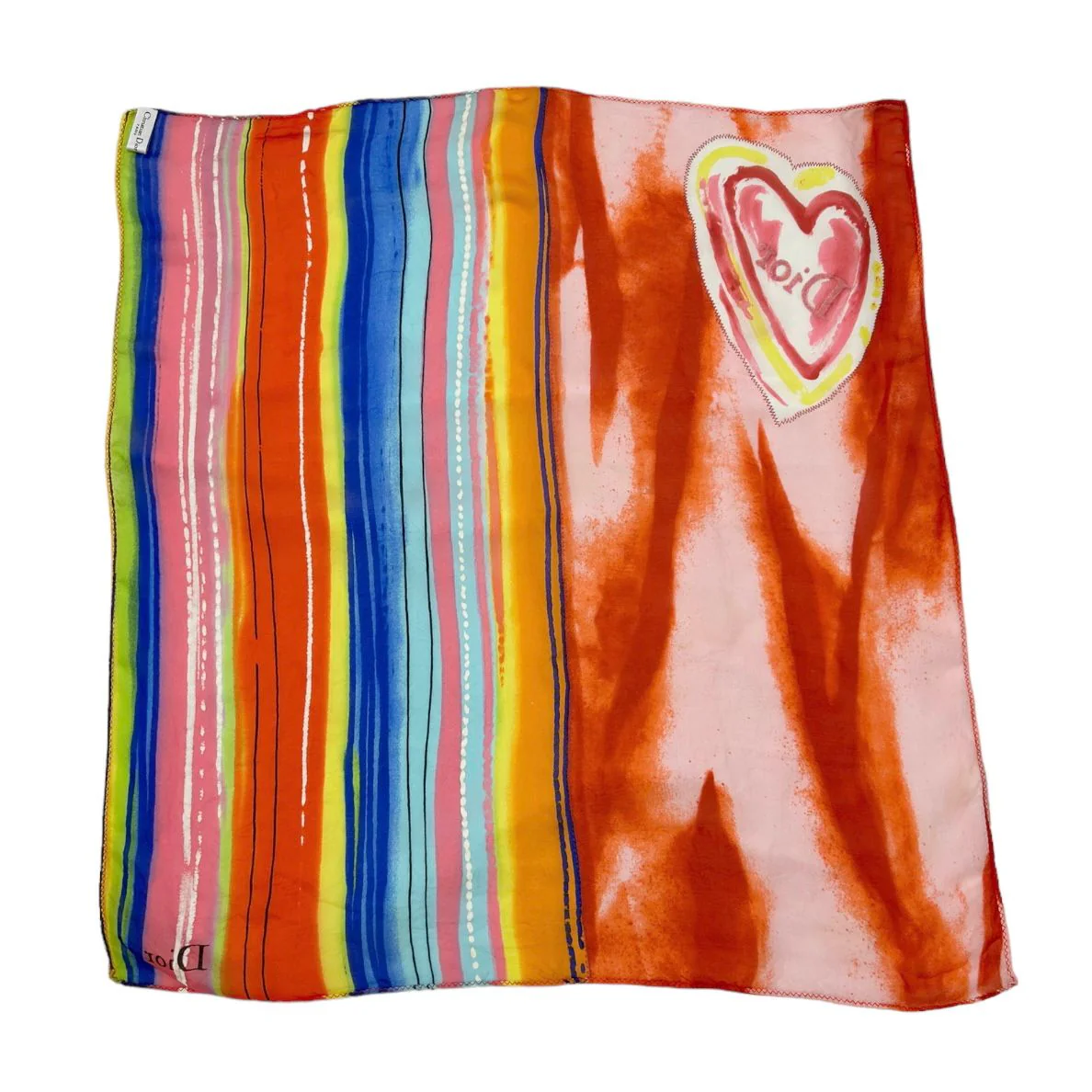 Dior Multicolor Heart Logo Scarf - Image 2